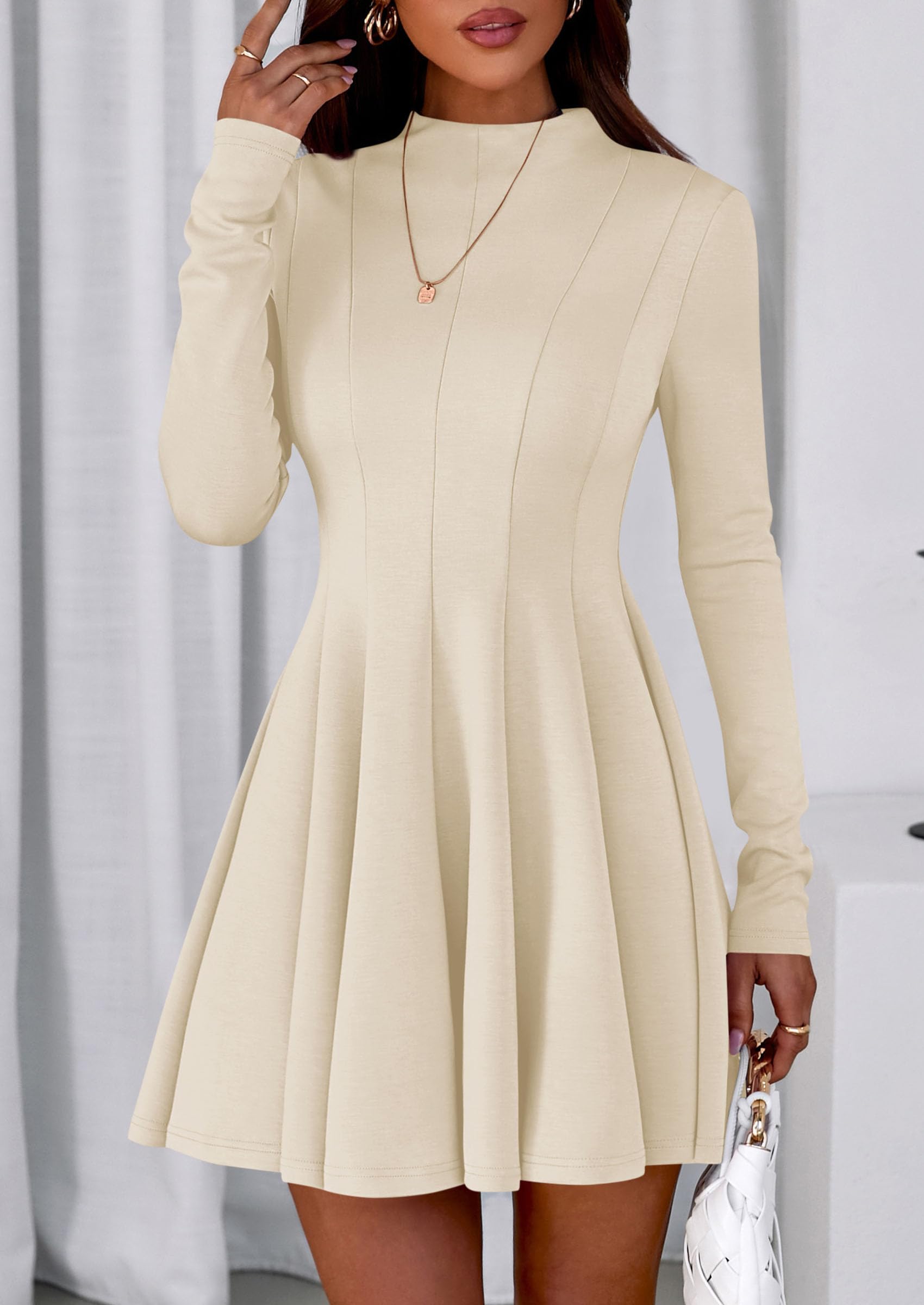 Fall Dresses for Women Long Sleeve Flowy Mini Homecoming Dress