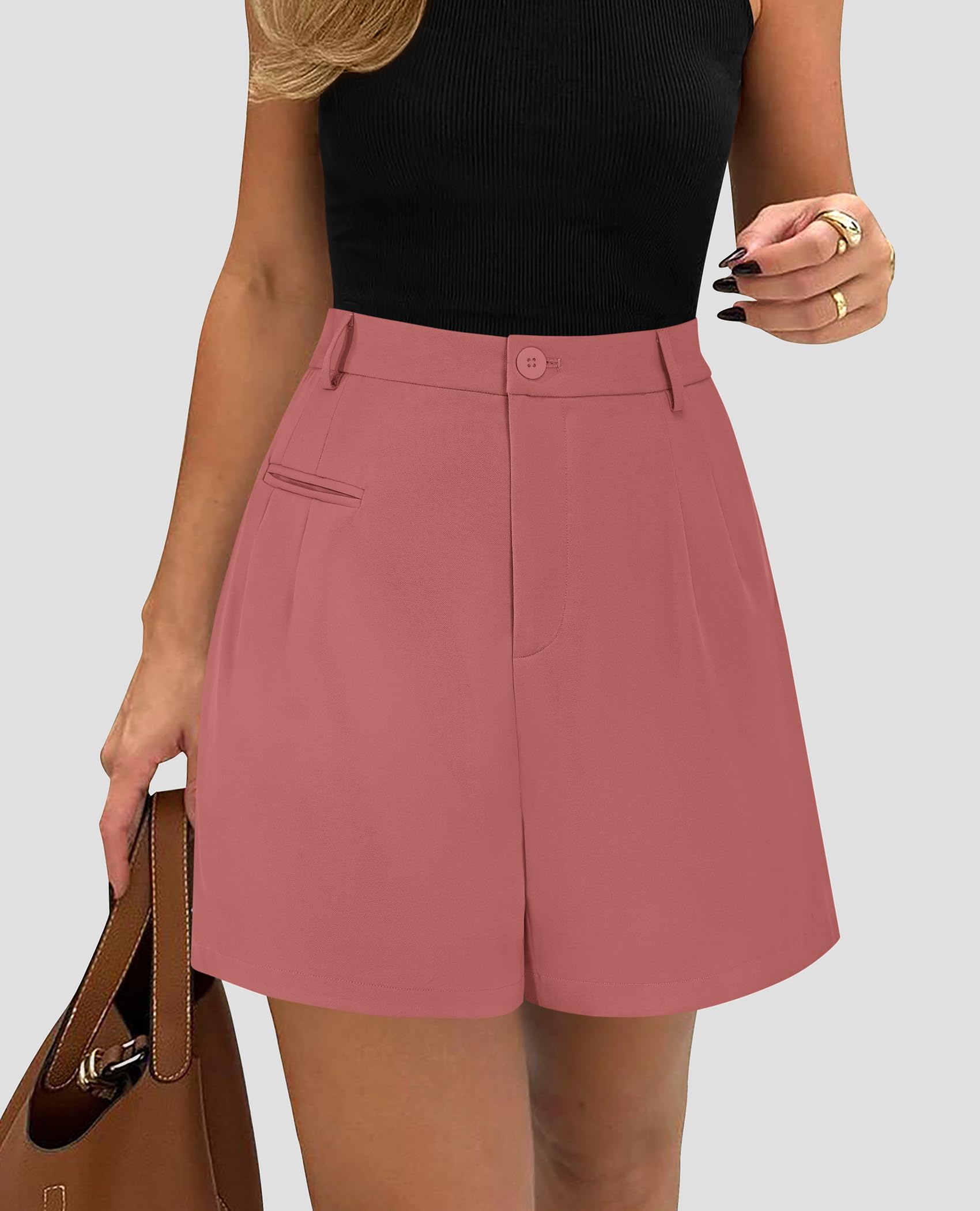 Women's Summer Shorts Business Casual Outfits,Pink,S