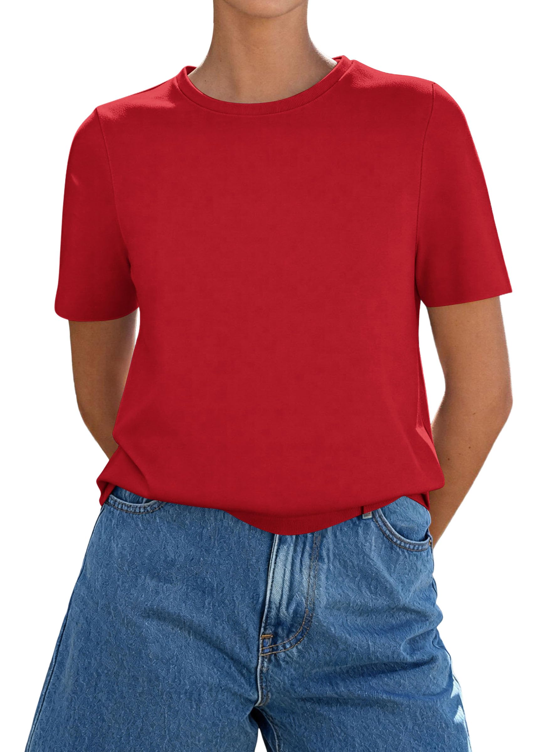 Women's Short Sleeve Cotton Tops Summer Casual T-Shirt 2026