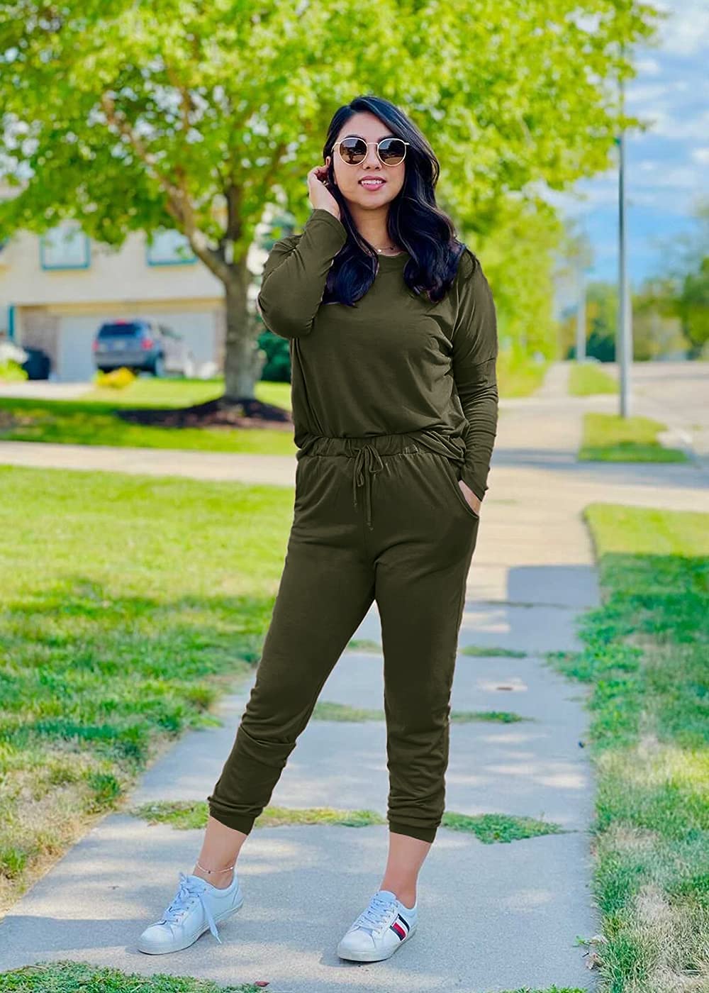 Airport Travel Outfit Women Fall 2 Piece Matching Lounge Sets