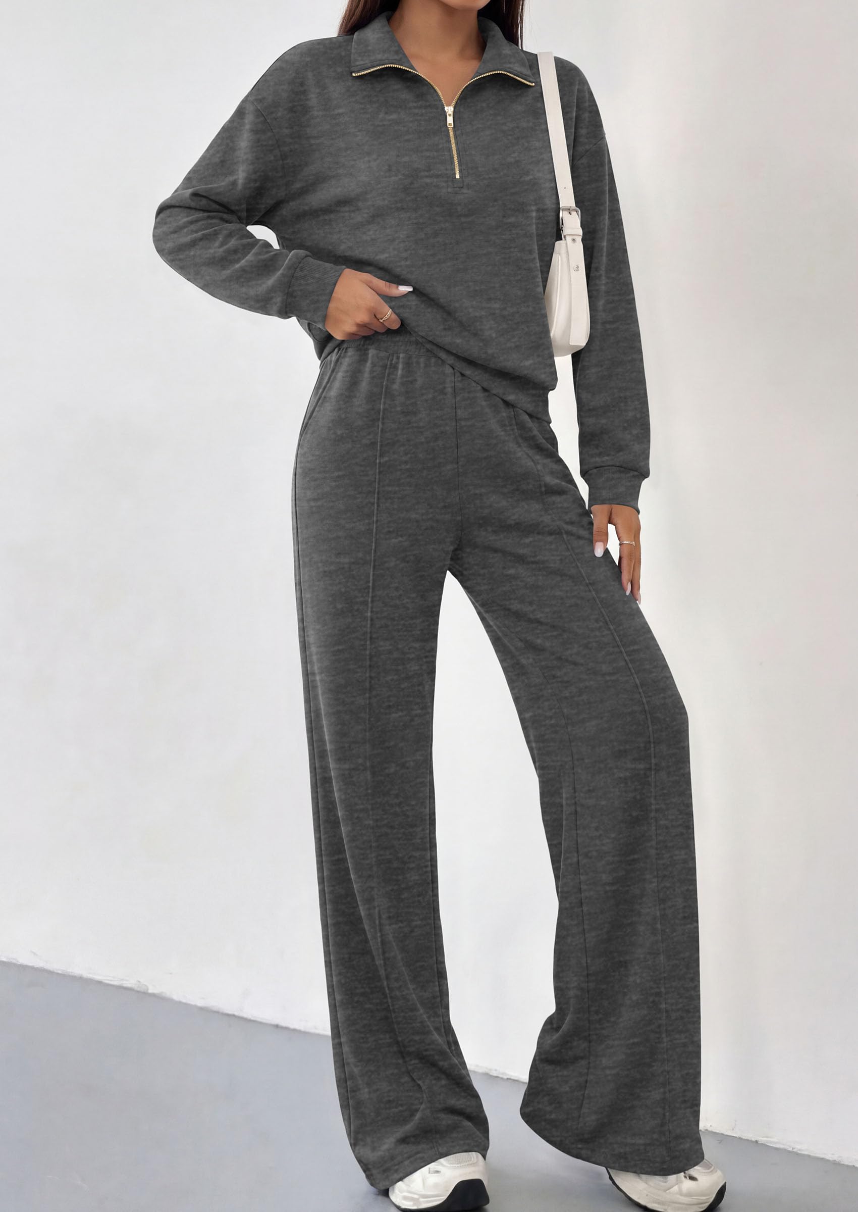 Women's Lounge Sets 2 Piece Outfits Sweatsuits,Grey,S