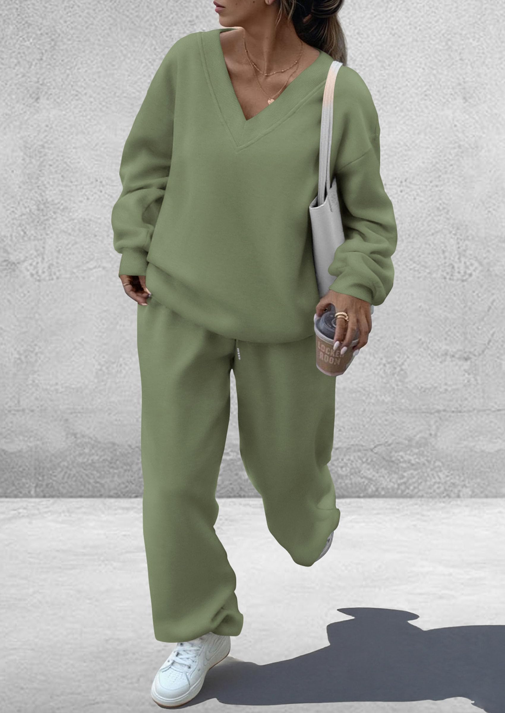 Womens 2 Piece Outfits Fall Sweatsuits,Green,S