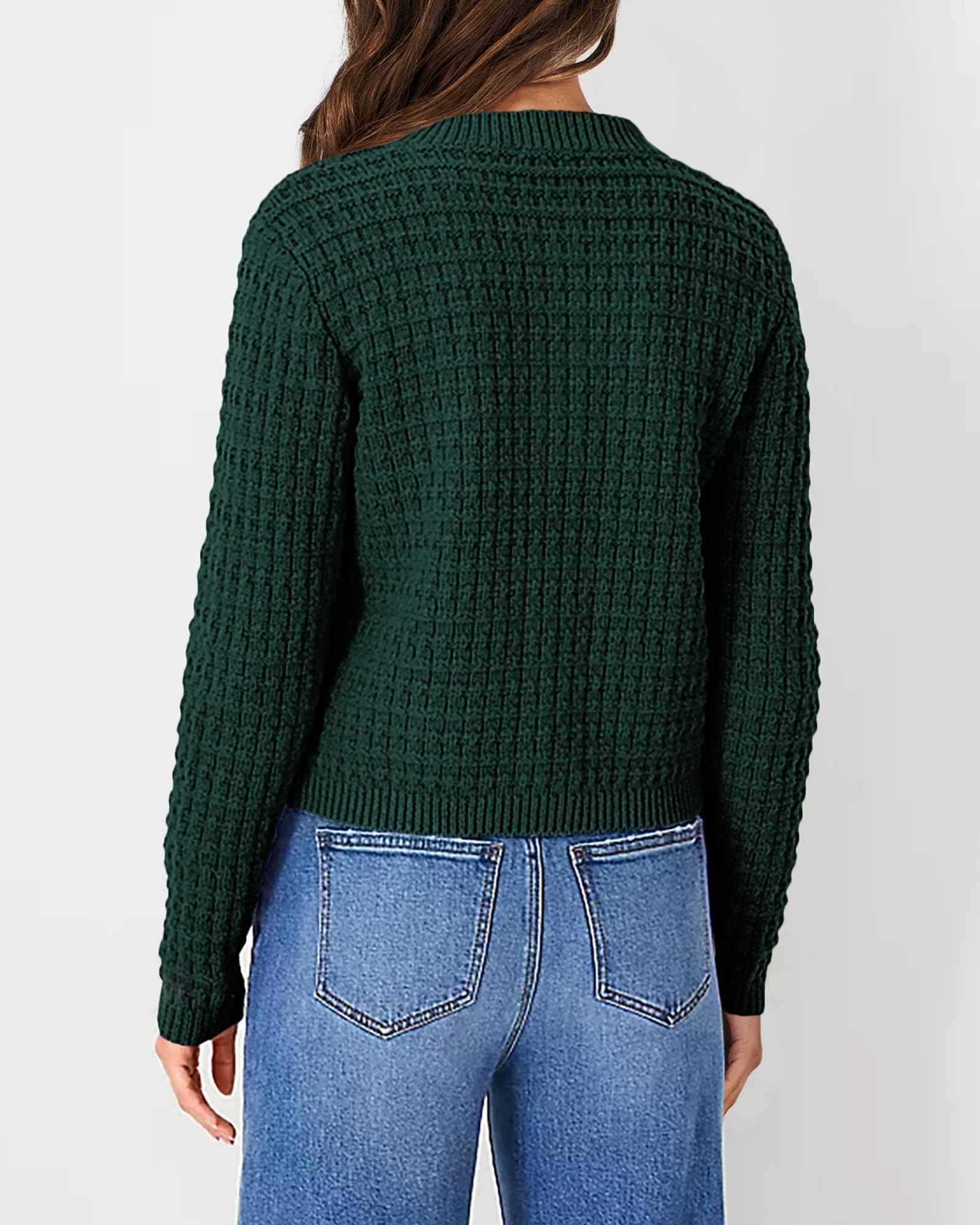 Women's Fall Lightweight Cardigan Sweaters Dark Green