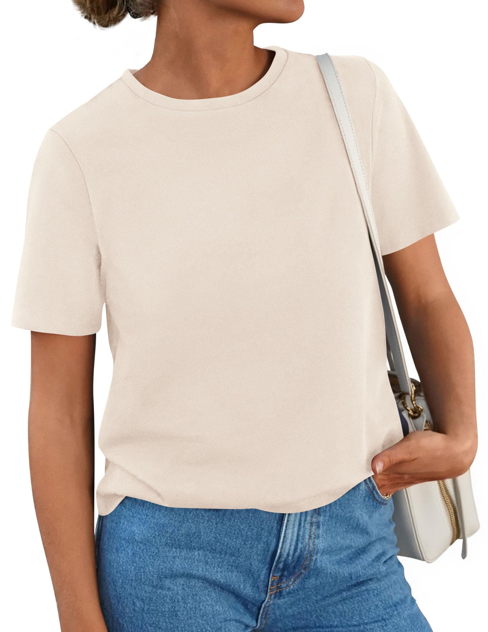 Women's Short Sleeve Cotton Tops Summer Casual T-Shirt 2026