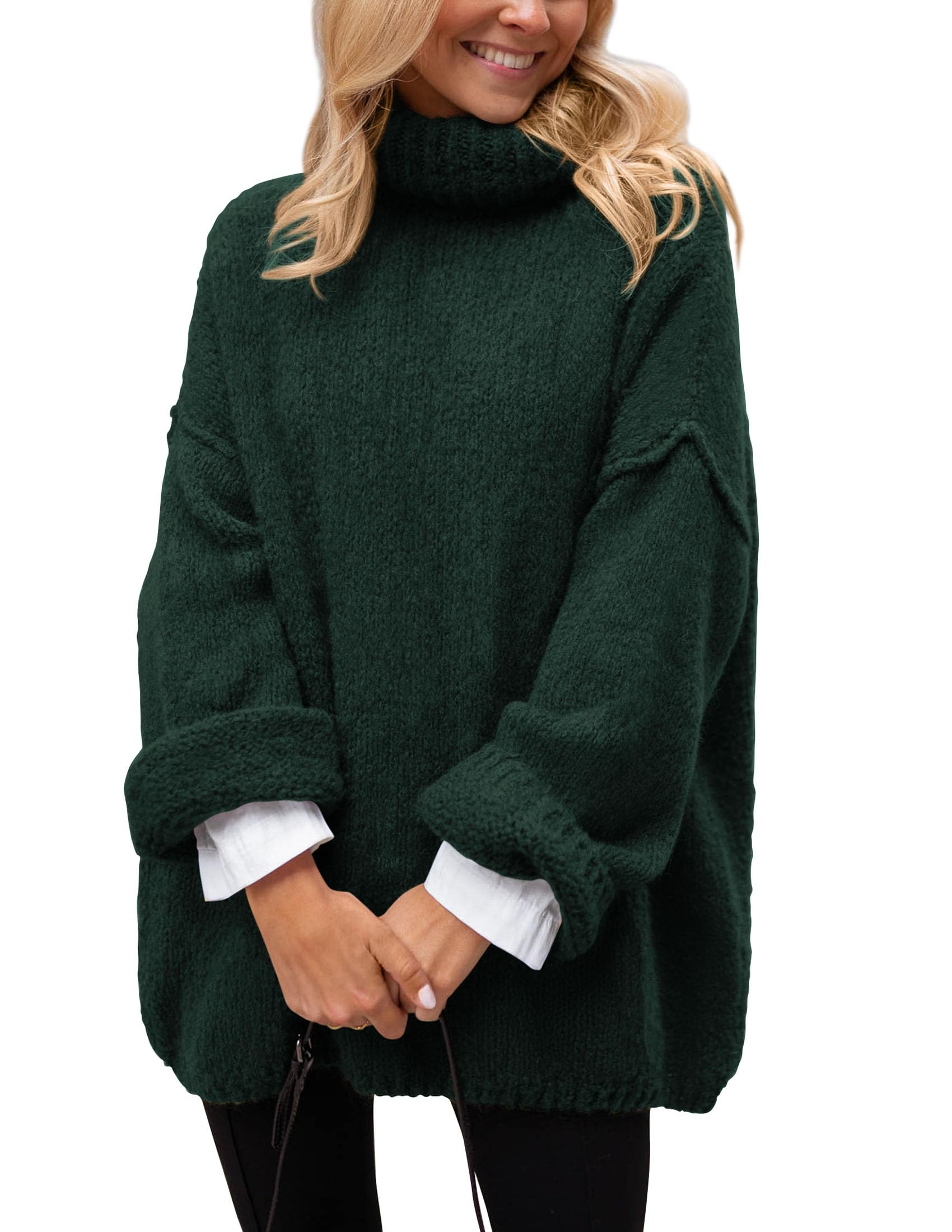 Women's Cozy Chunky Knit Oversized Fall Turtleneck Sweaters