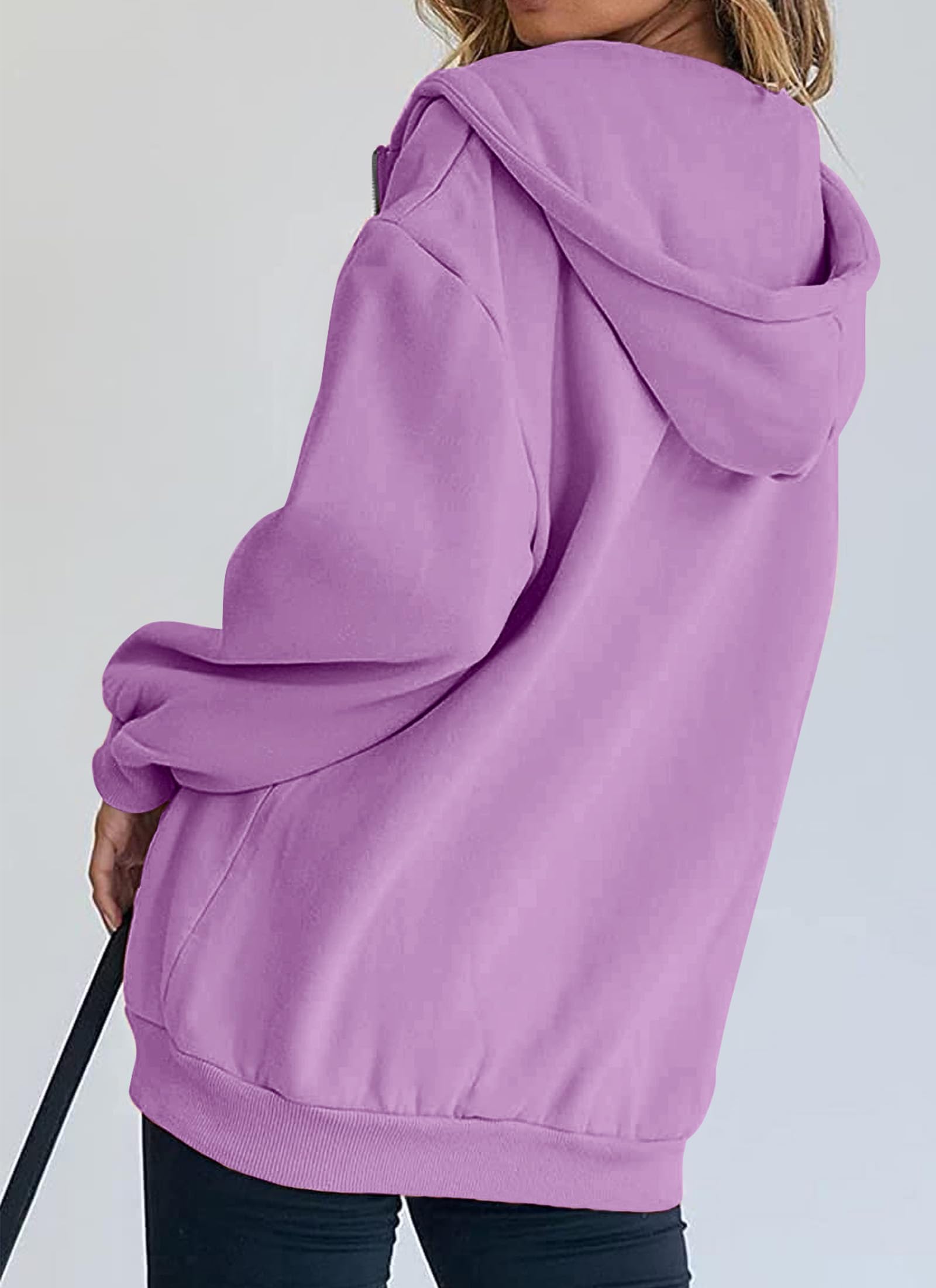 Women's Fall Zip Up Hoodies Sweatshirts Light Purple