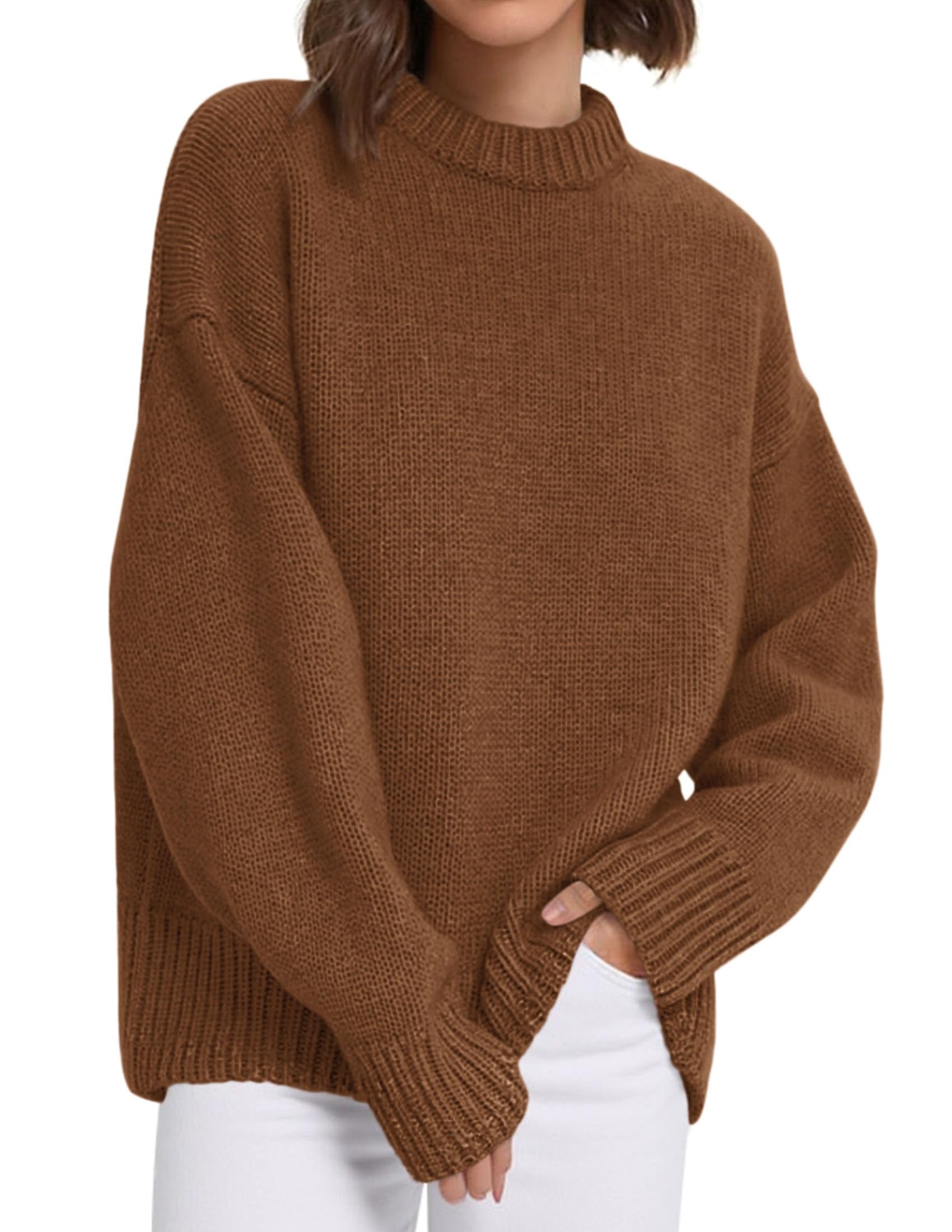 Casual Rollneck Sweater Womens Fall Fashion 2026 Caramel,S