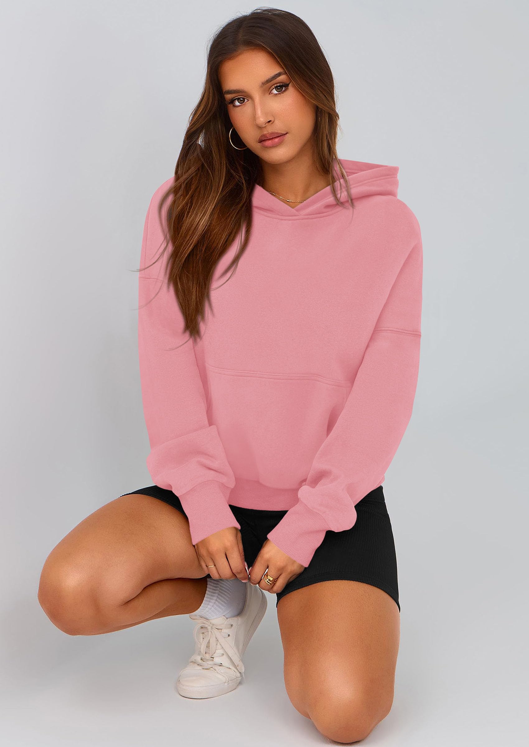 Women's Fall Half Zip Cropped Hoodie Sweatshirt