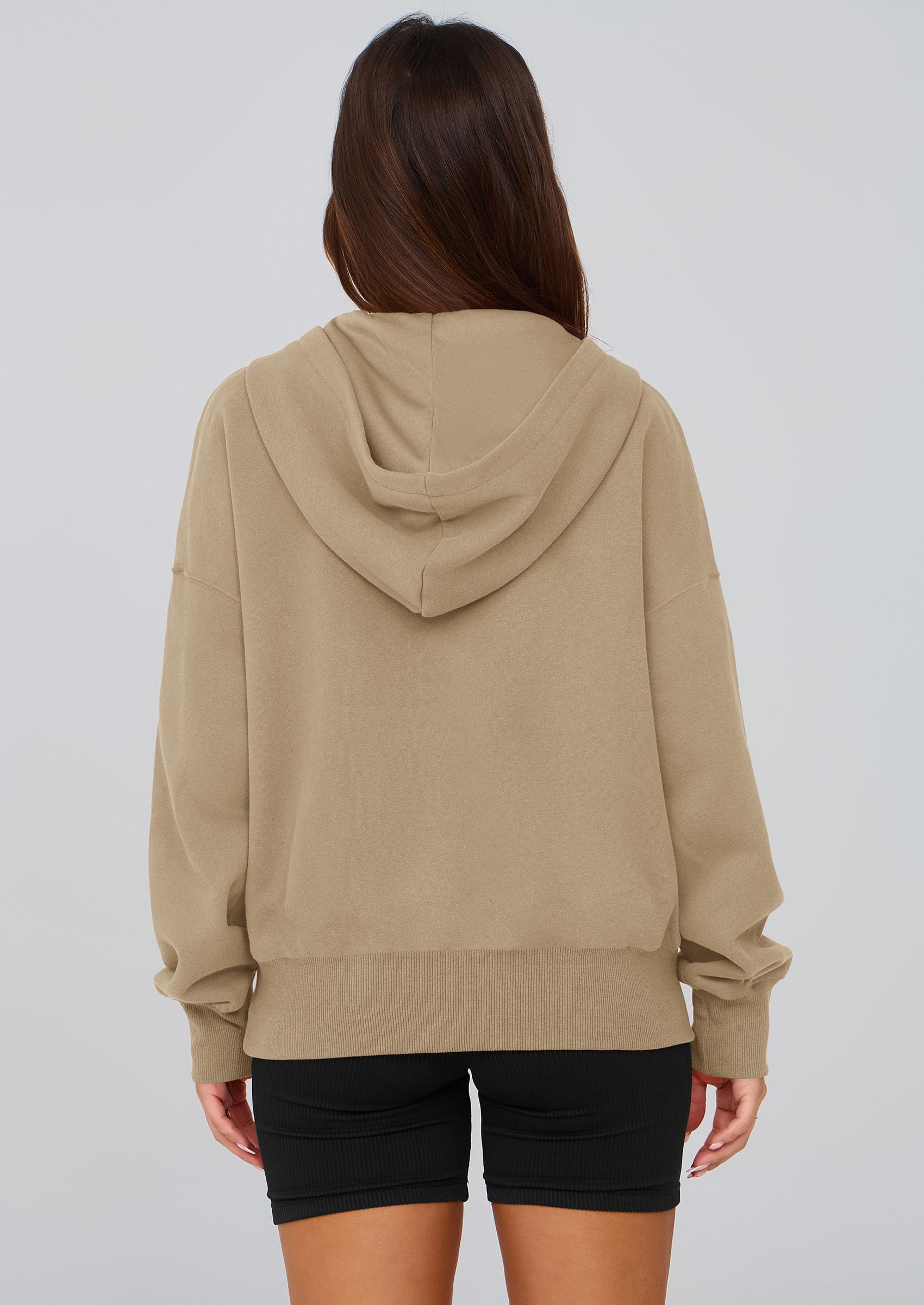 Women's Fall Half Zip Cropped Hoodie Sweatshirt