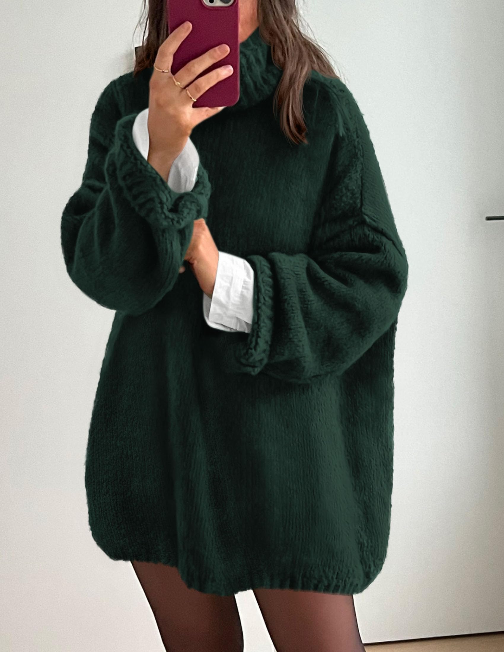 Women's Cozy Chunky Knit Oversized Fall Turtleneck Sweaters