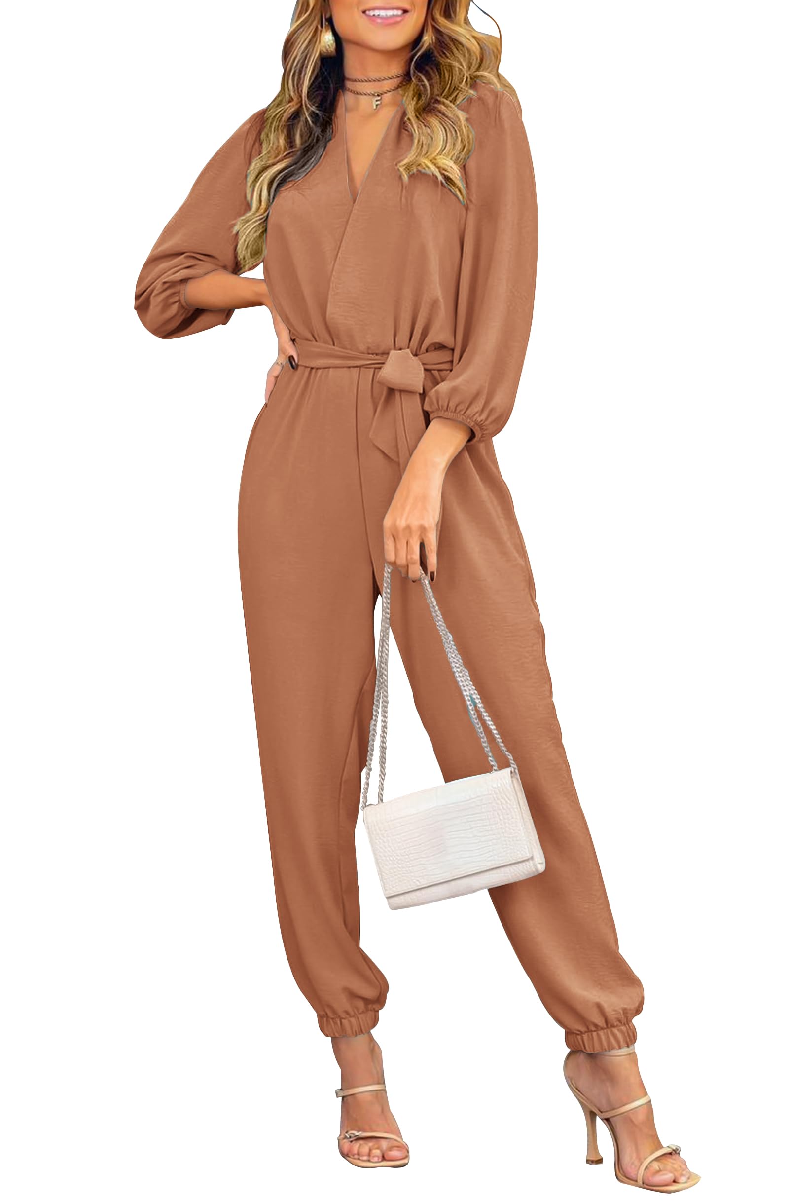 Long Sleeve Jumpsuits for Women Dressy Casual Fall Outfits