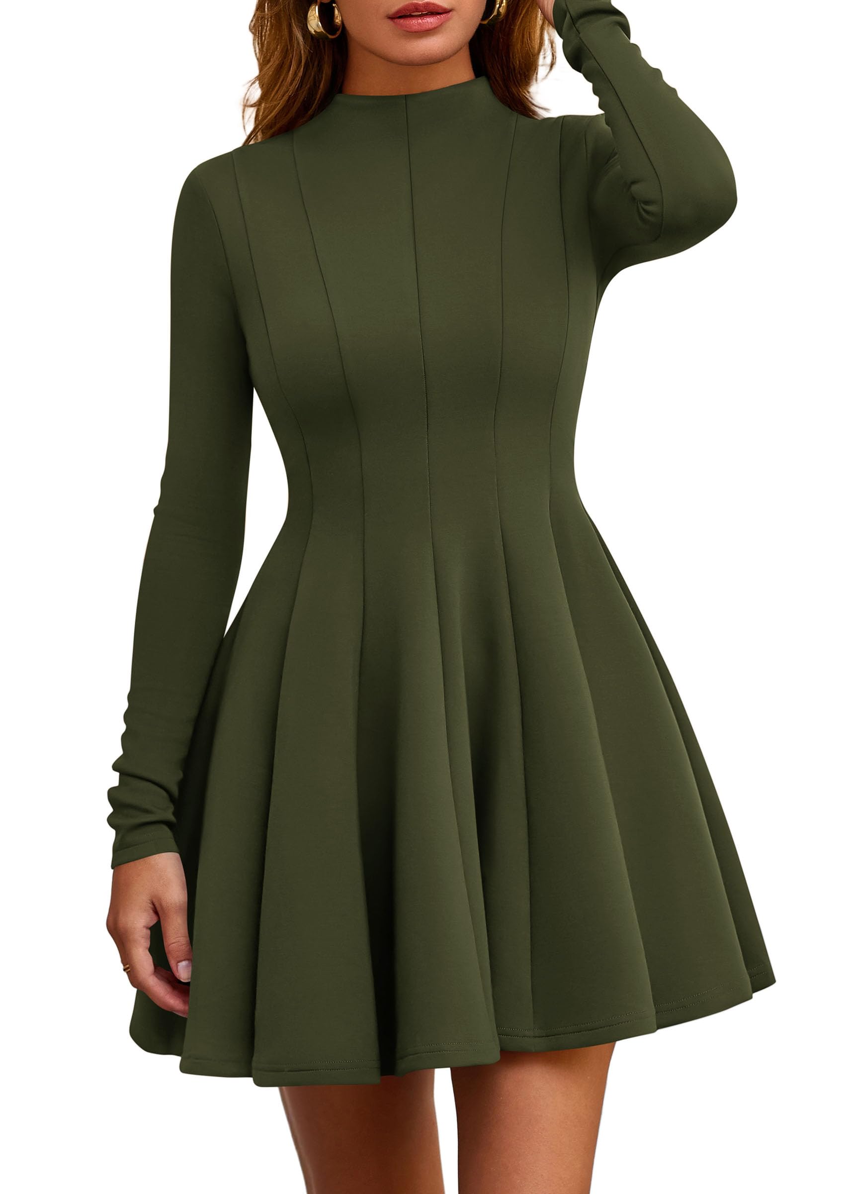 Fall Dresses for Women Long Sleeve Flowy Mini Homecoming Dress