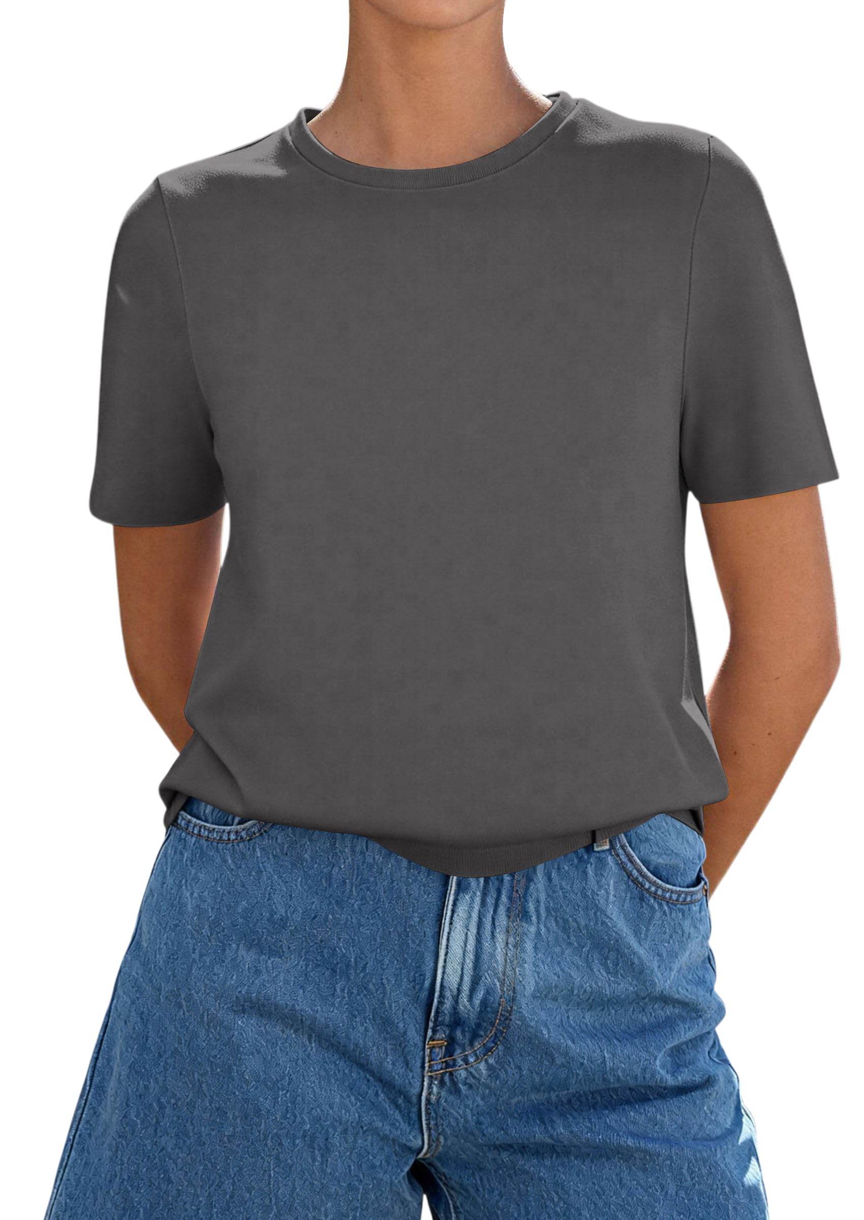 Women's Short Sleeve Cotton Tops Summer Casual T-Shirt 2026