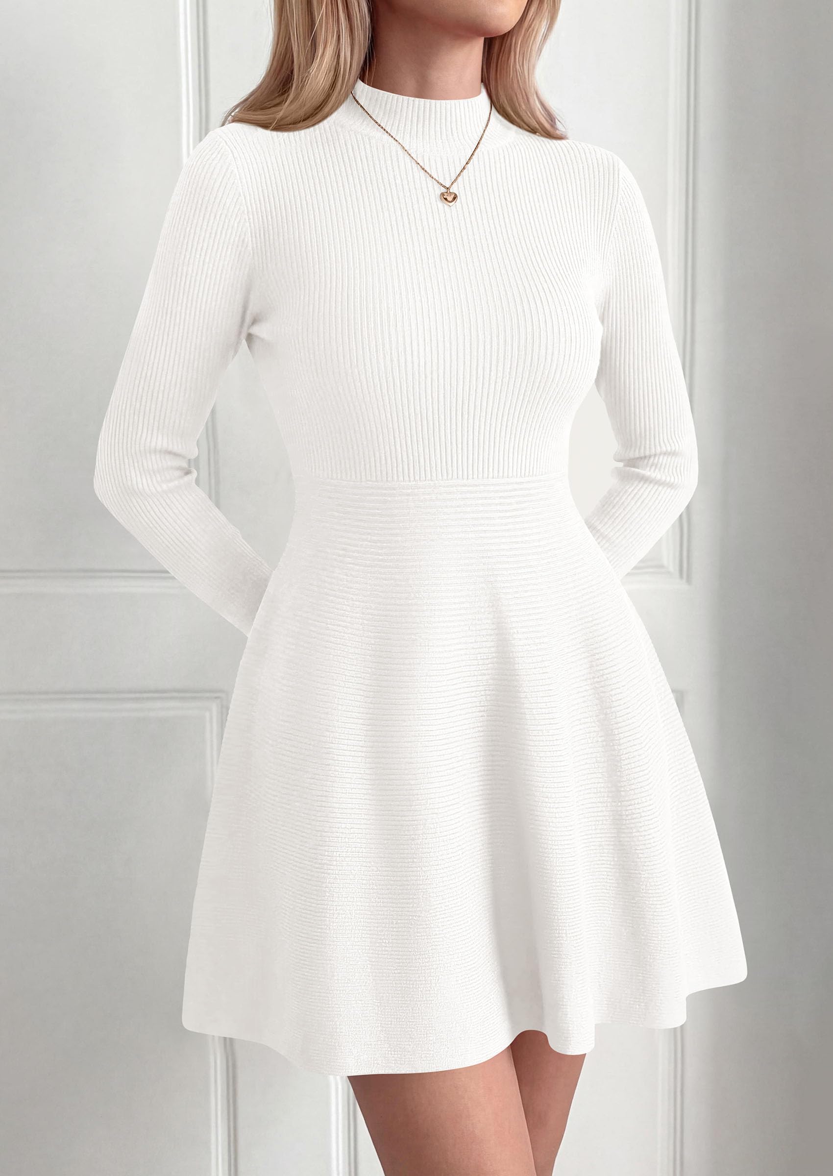 Women's Knit A Line Short Sweater Dress for Fall Wedding Guest