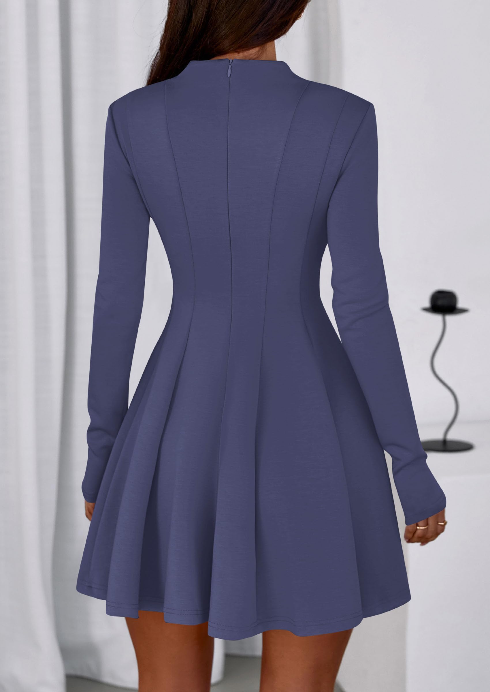 Fall Dresses for Women Long Sleeve Flowy Mini Homecoming Dress