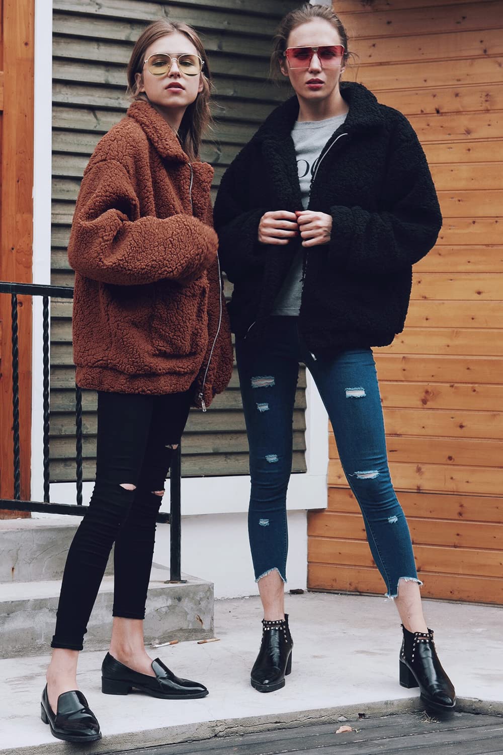 Oversized Sherpa Fleece Jacket Women's Winter Coats Outerwear