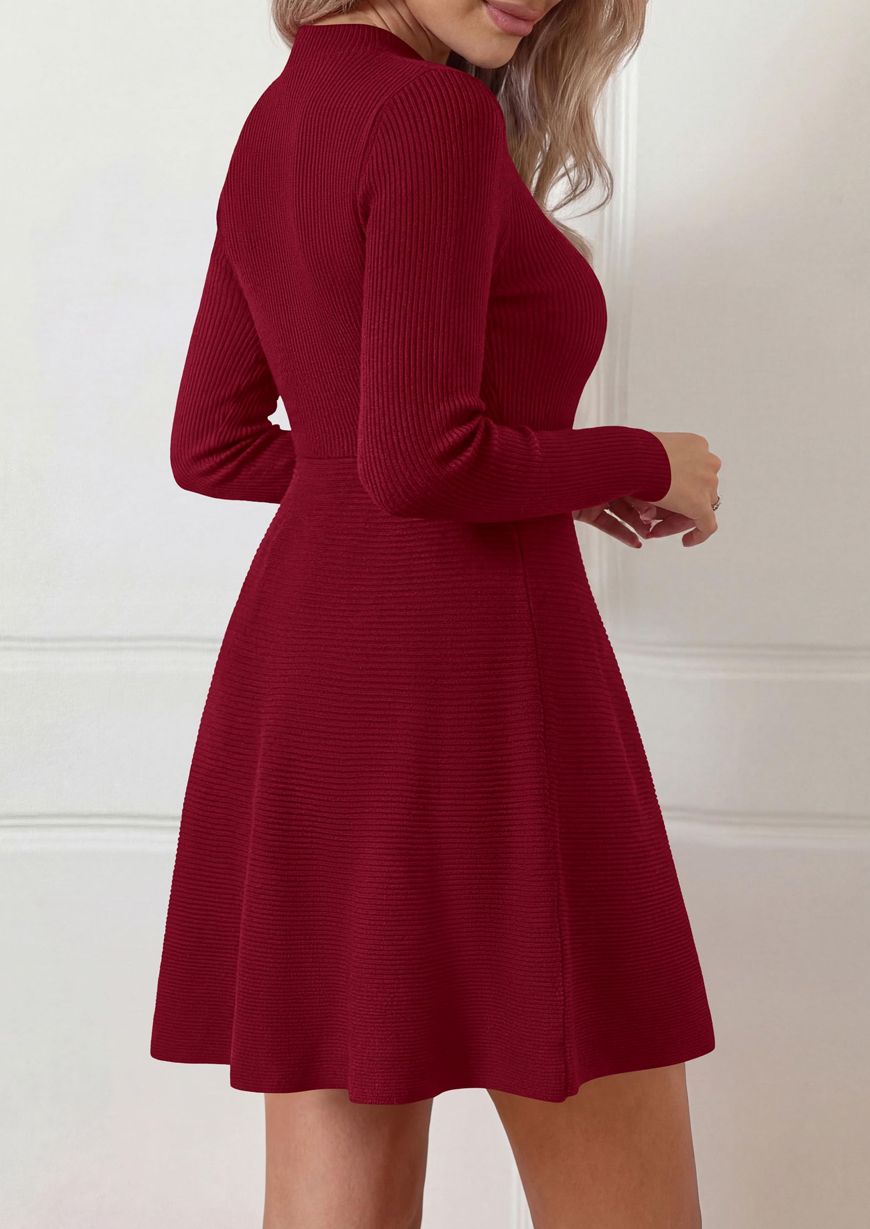Women's Knit A Line Short Sweater Dress for Fall Wedding Guest
