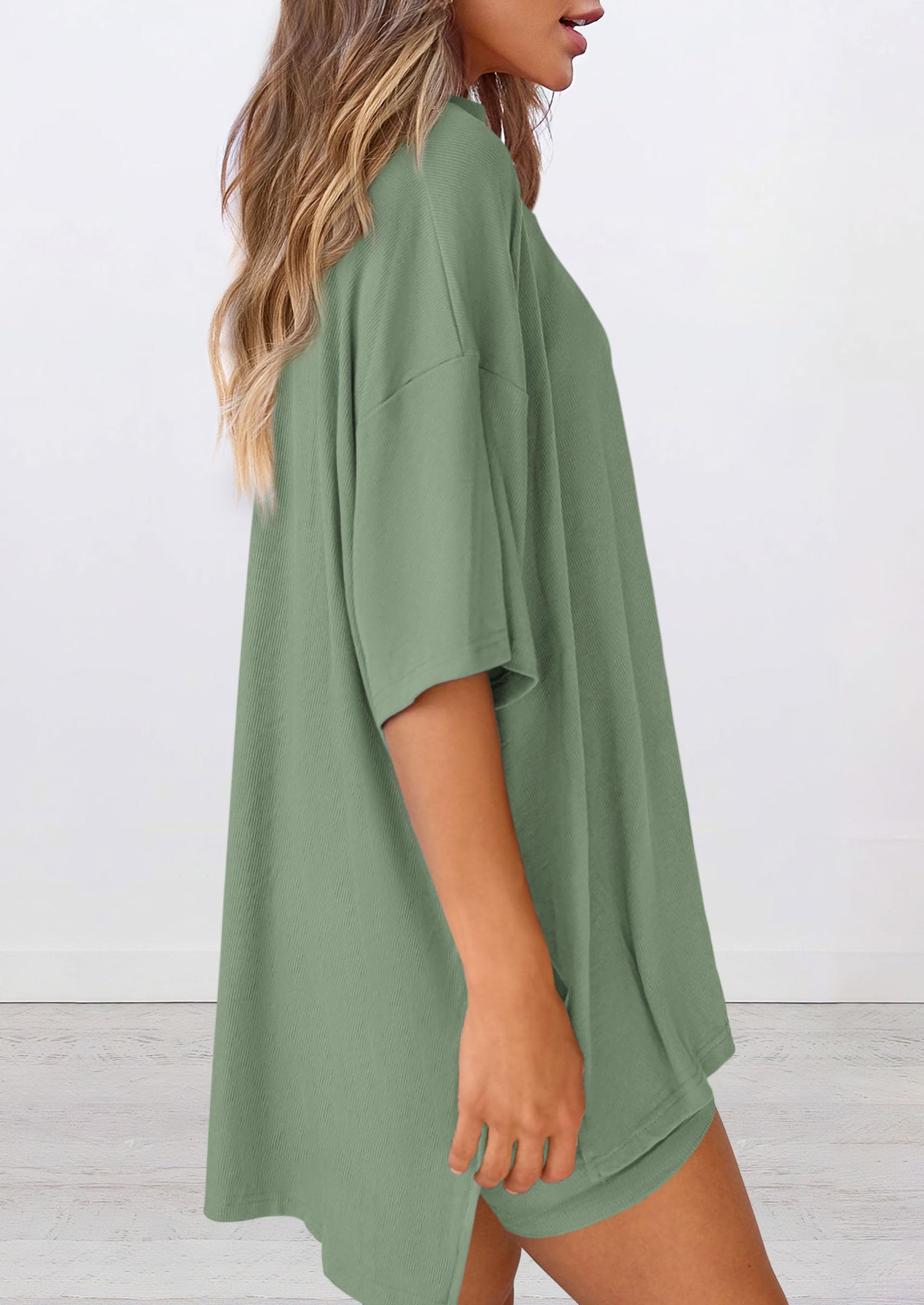 Women 2 Piece Lounge Set Airport Travel Outfit, Bean Green,S