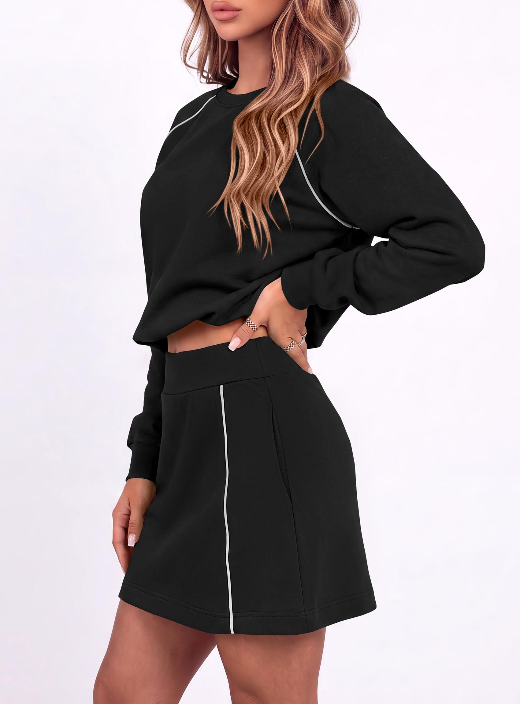 Women's Two Piece Airport Outfits Matching Skirt Sets