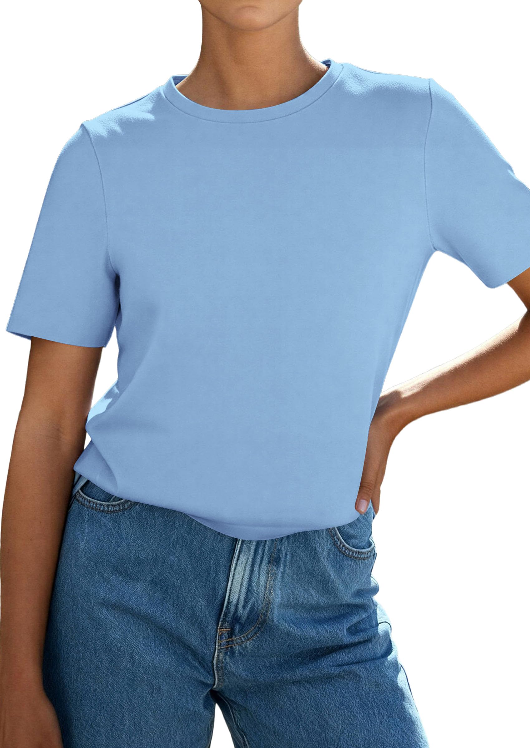 Women's Short Sleeve Cotton Tops Summer Casual T-Shirt 2026