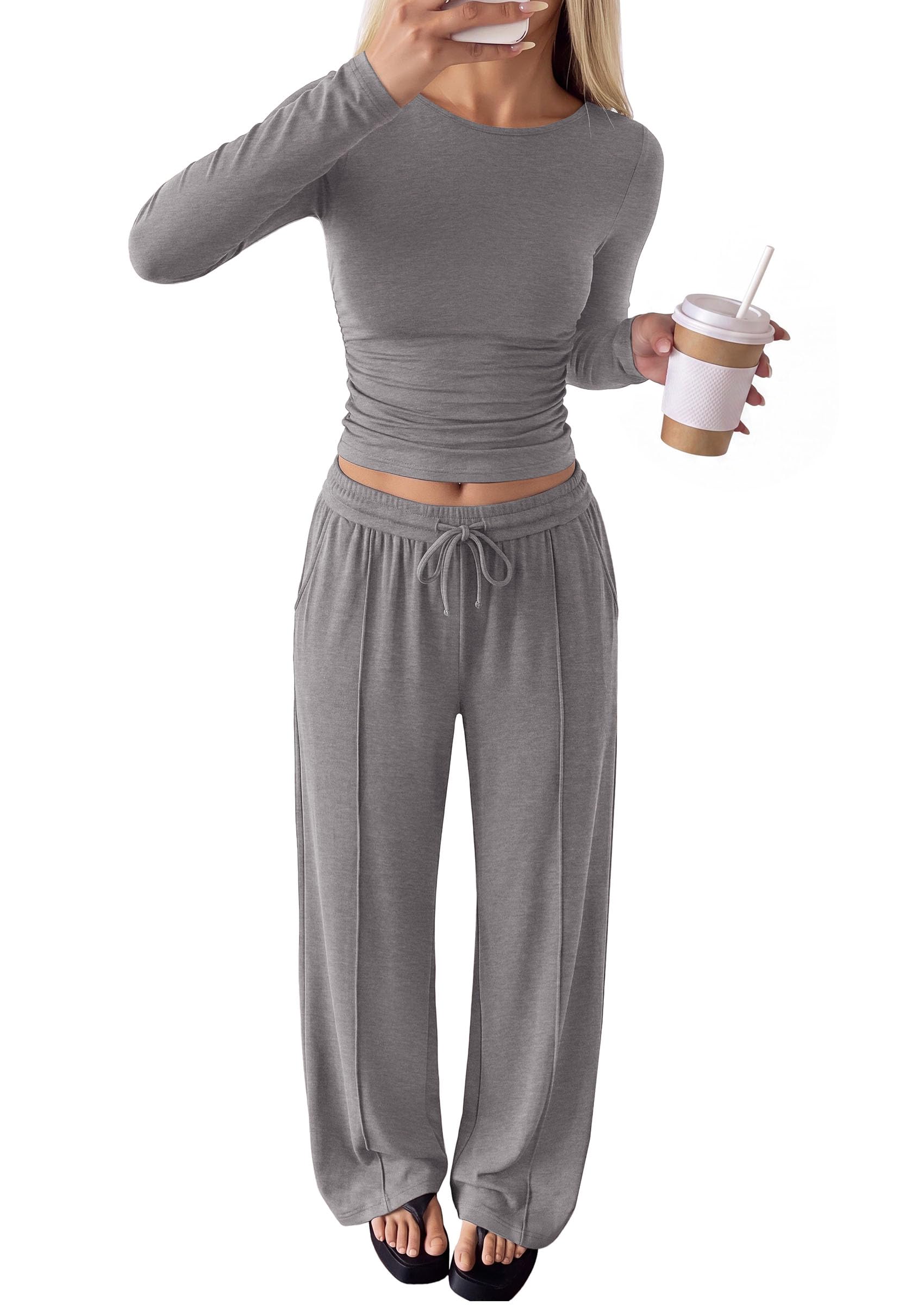Womens 2 Piece Lounge Sets Fall Fashion Airport Travel Outfits