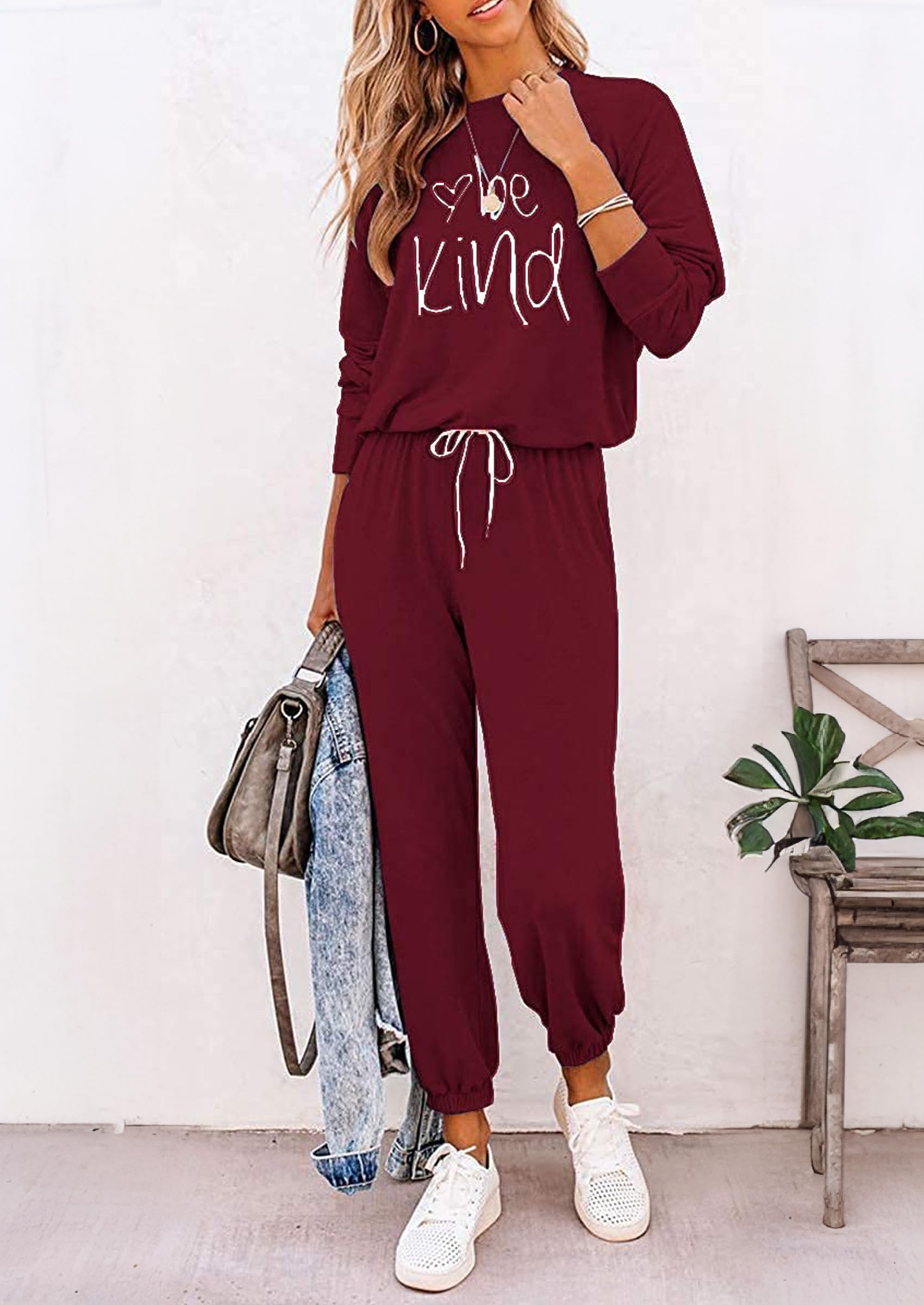 Airport Travel Outfit Women Fall 2 Piece Matching Lounge Sets