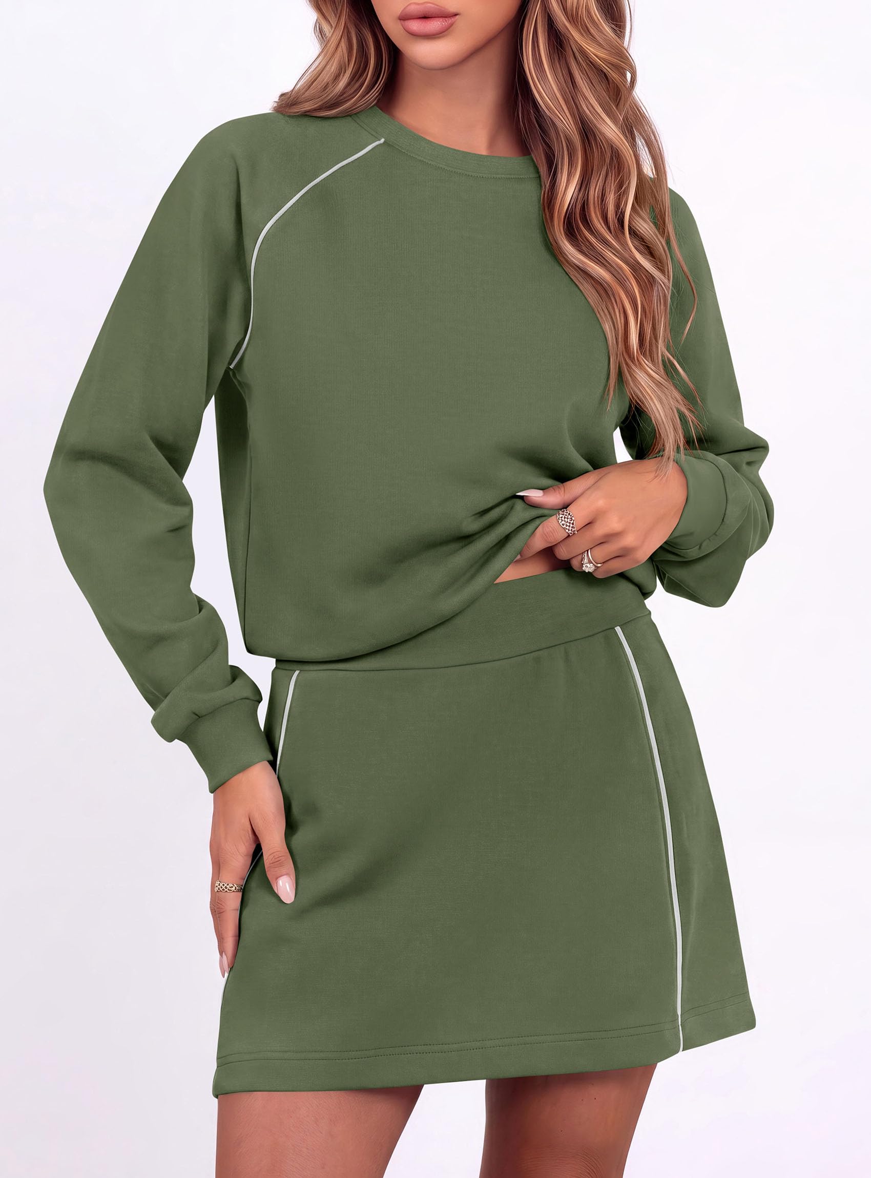 Women's Two Piece Airport Outfits Matching Skirt Sets