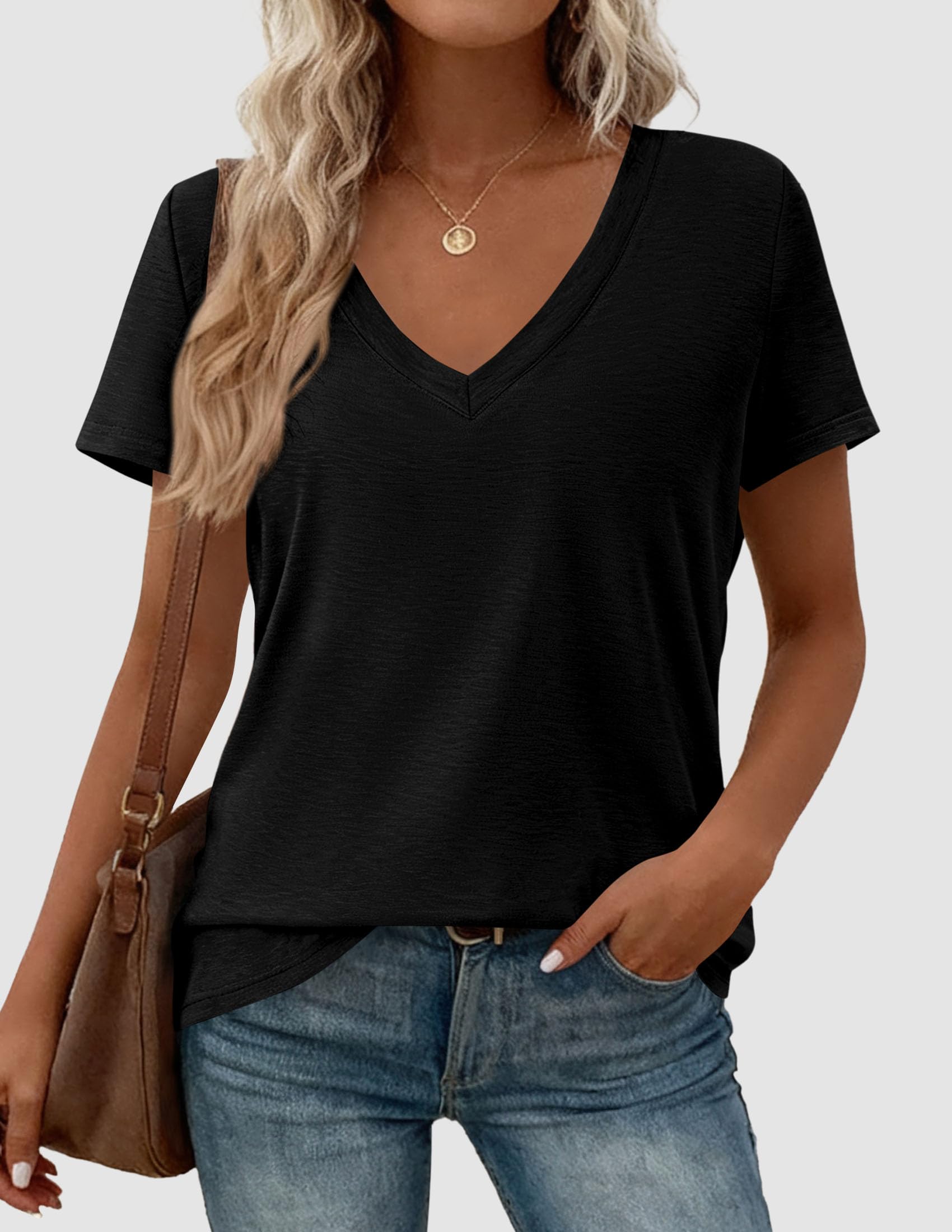 Womens Tops Short Sleeve Oversized Tshirts, Black,S