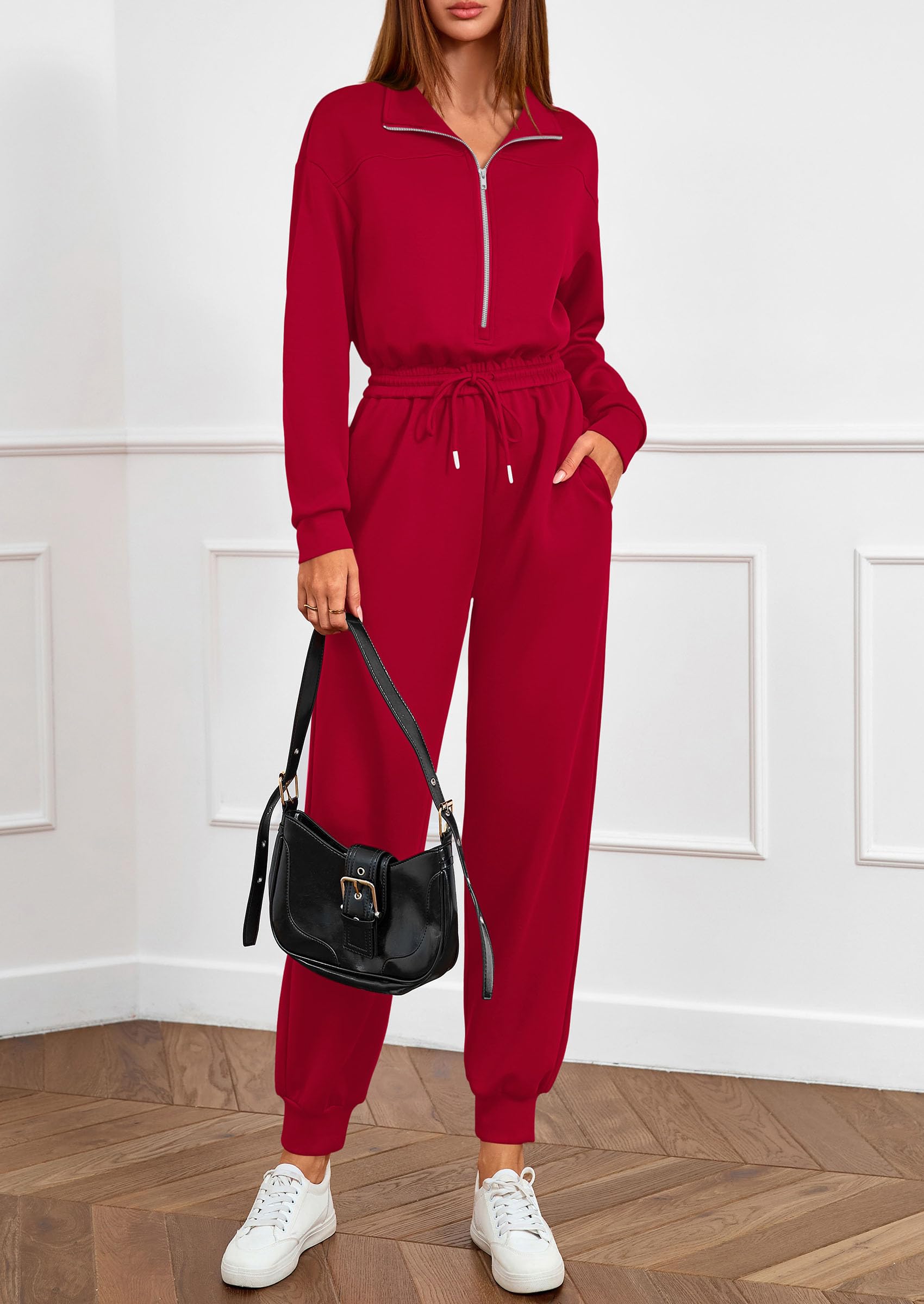 Long Sleeve Jumpsuits for Women Fall One Piece Travel Outfits