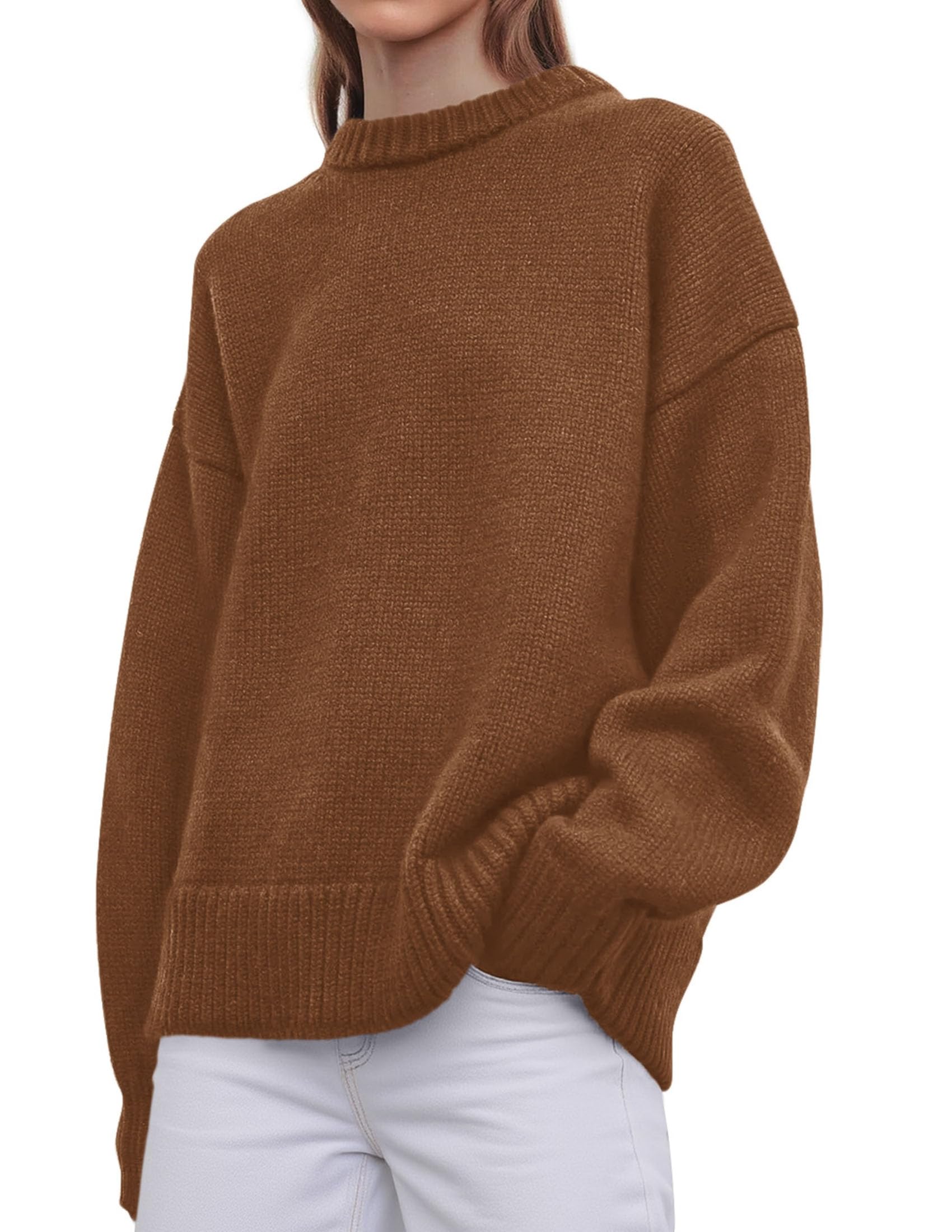 Casual Rollneck Sweater Womens Fall Fashion 2026 Caramel,S
