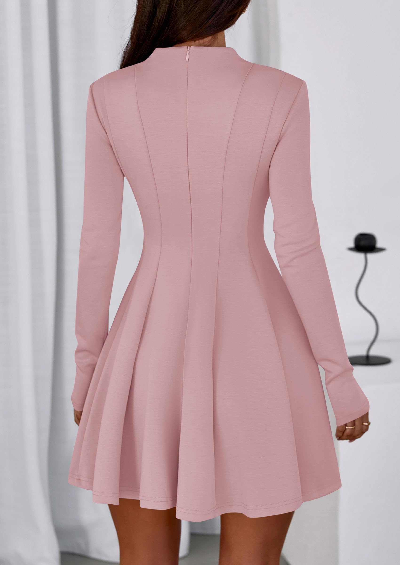 Fall Dresses for Women Long Sleeve Flowy Mini Homecoming Dress