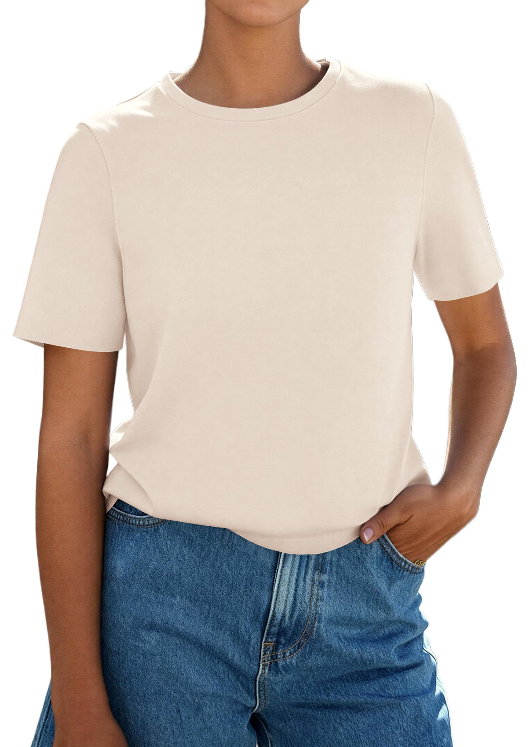 Women's Short Sleeve Cotton Tops Summer Casual T-Shirt 2026