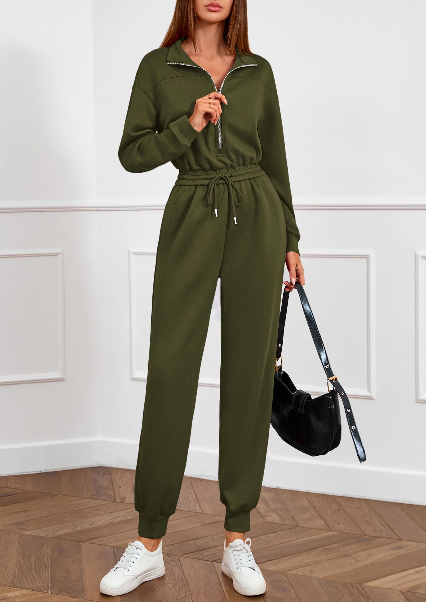 Long Sleeve Jumpsuits for Women Fall One Piece Travel Outfits