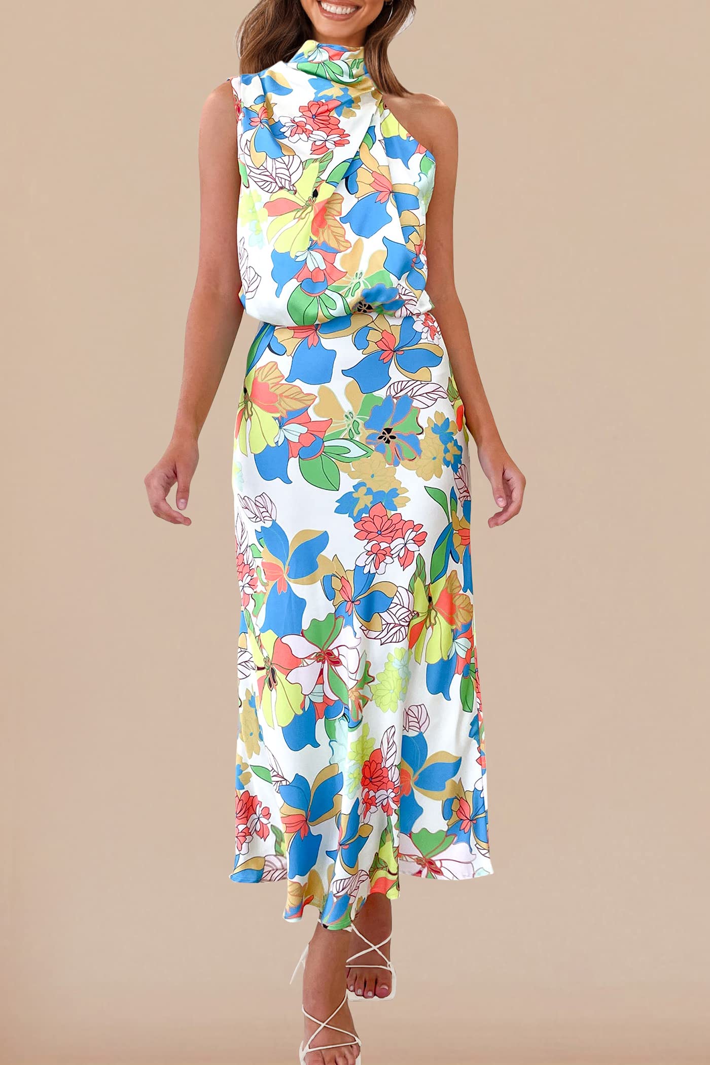 Women's Summer Satin Maxi Cocktail Dress