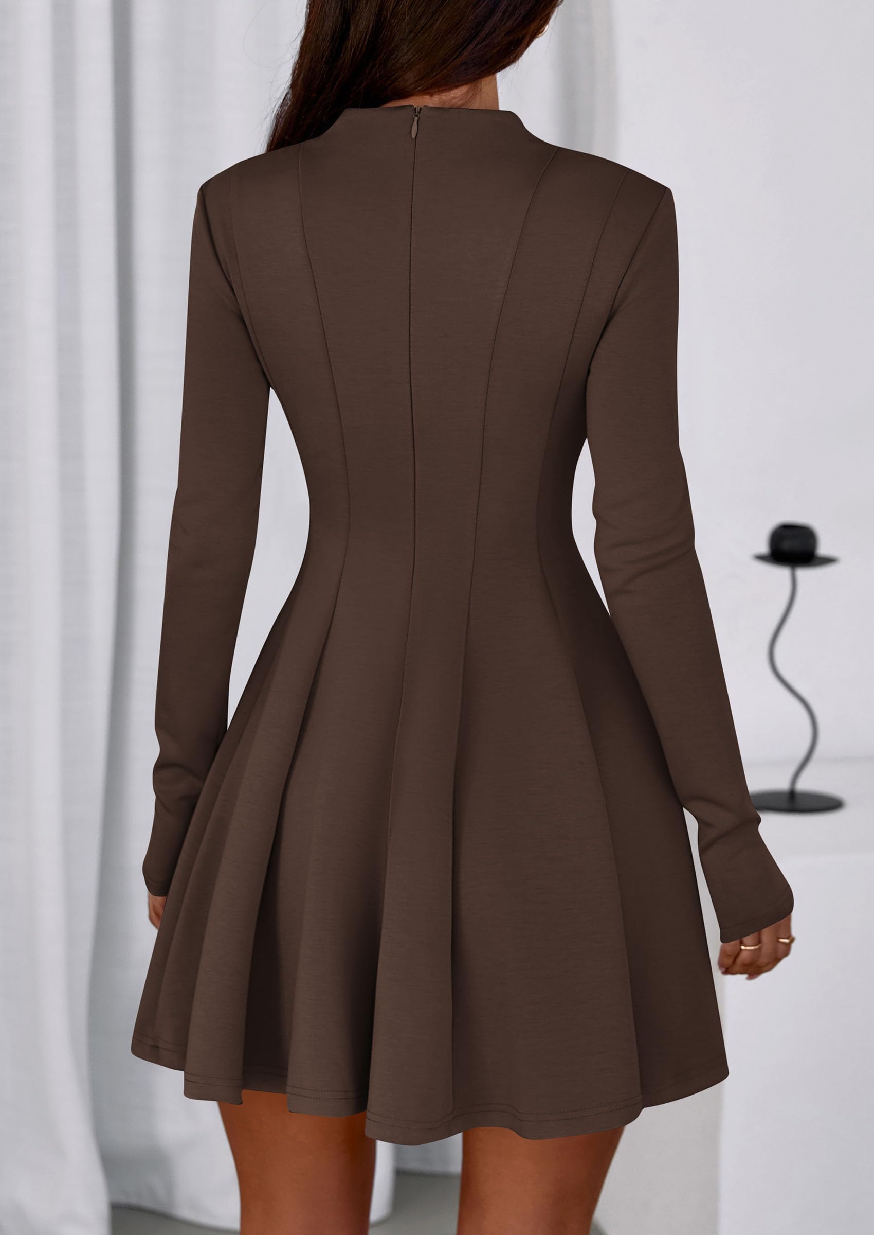 Fall Dresses for Women Long Sleeve Flowy Mini Homecoming Dress