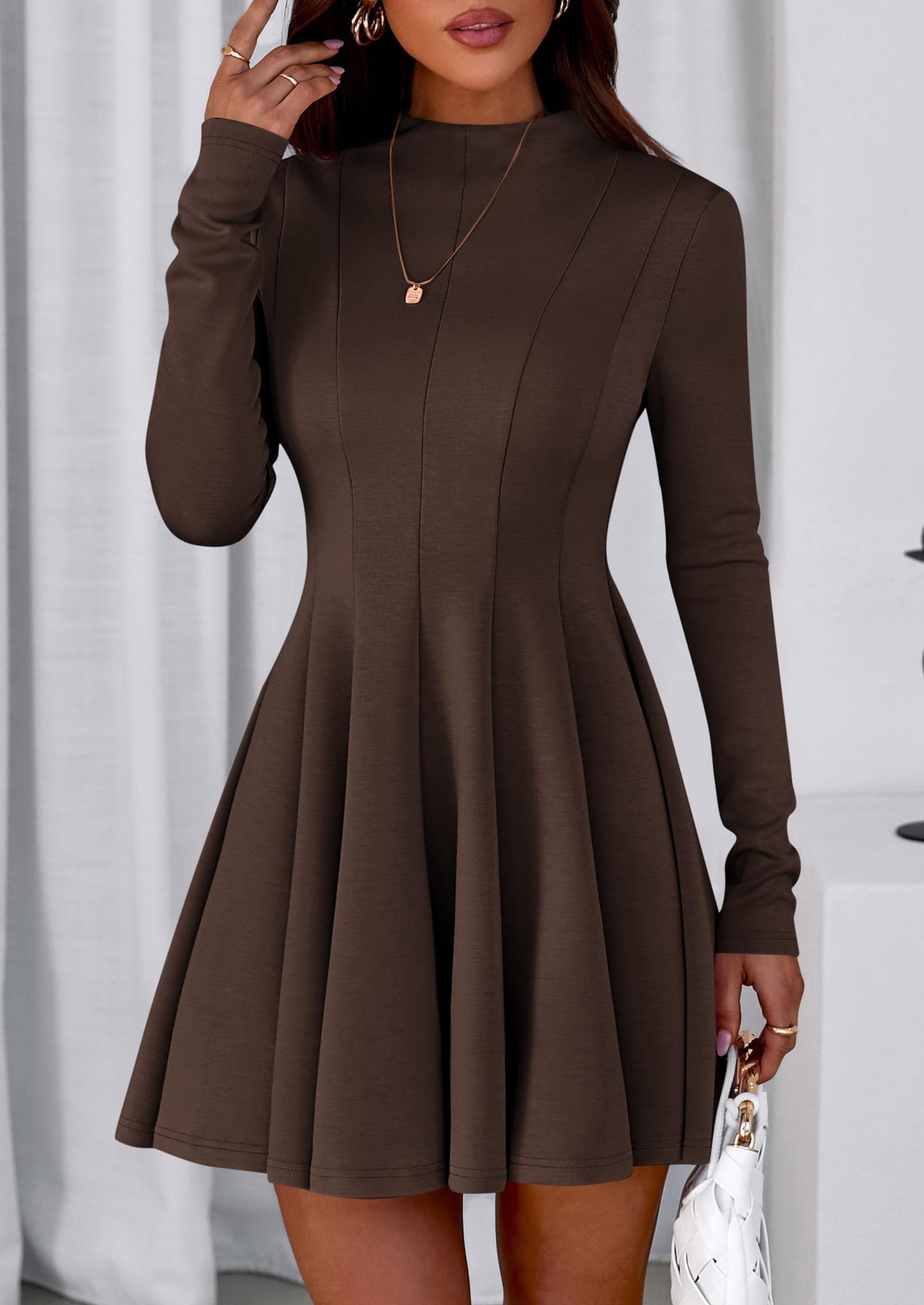 Fall Dresses for Women Long Sleeve Flowy Mini Homecoming Dress
