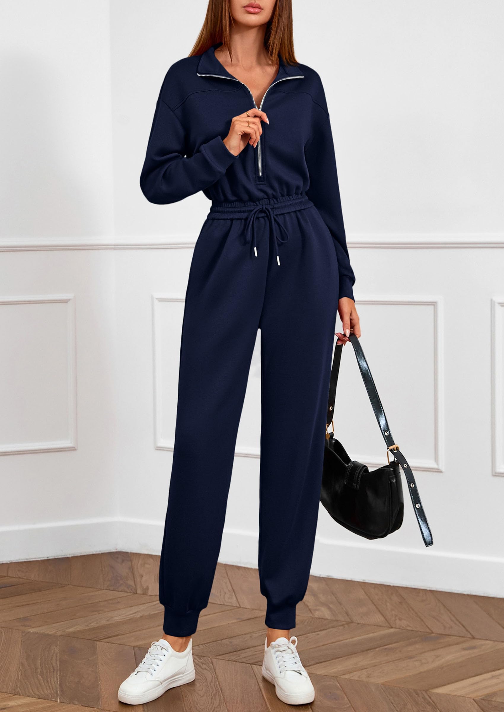 Long Sleeve Jumpsuits for Women Fall One Piece Travel Outfits