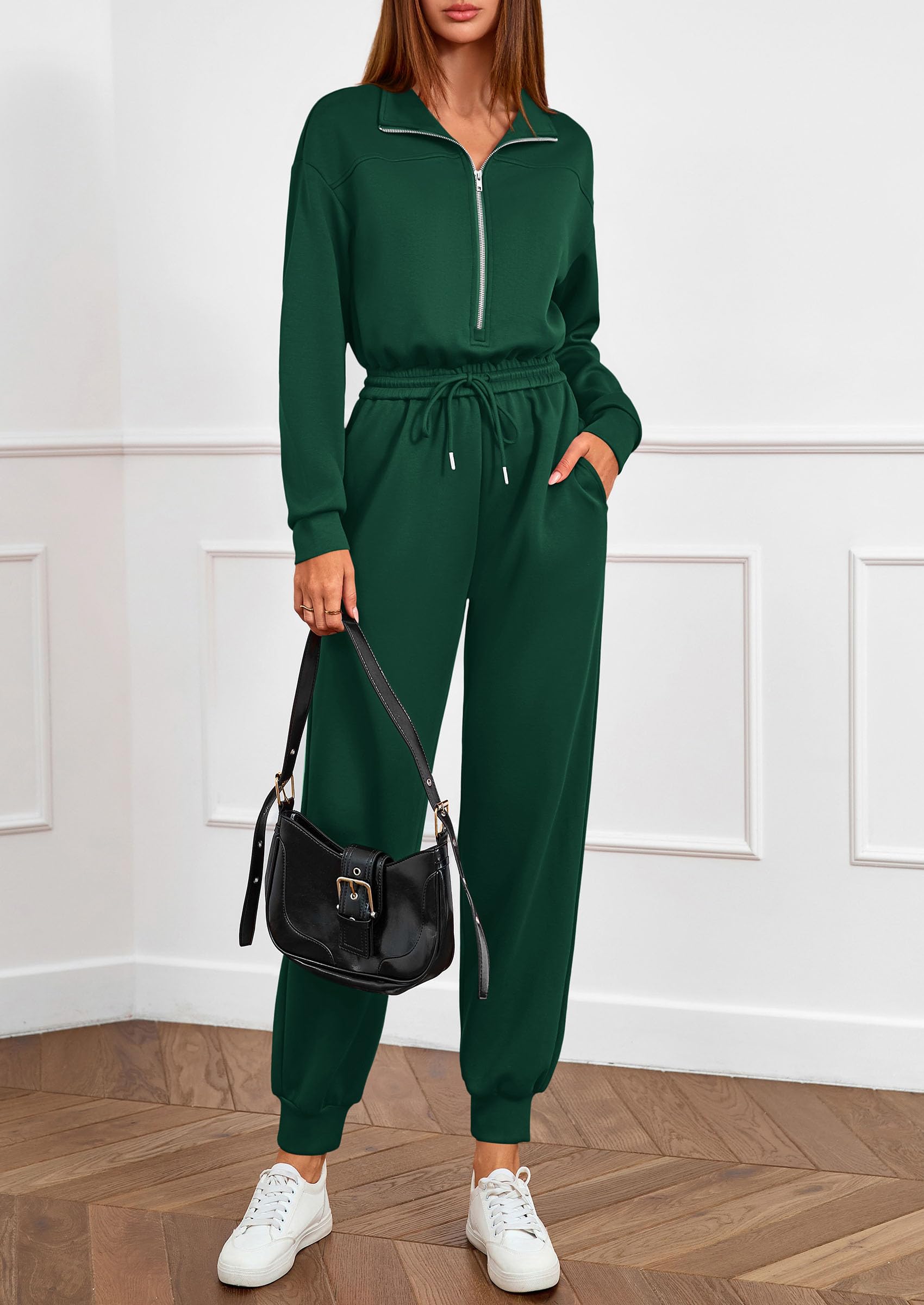 Long Sleeve Jumpsuits for Women Fall One Piece Travel Outfits