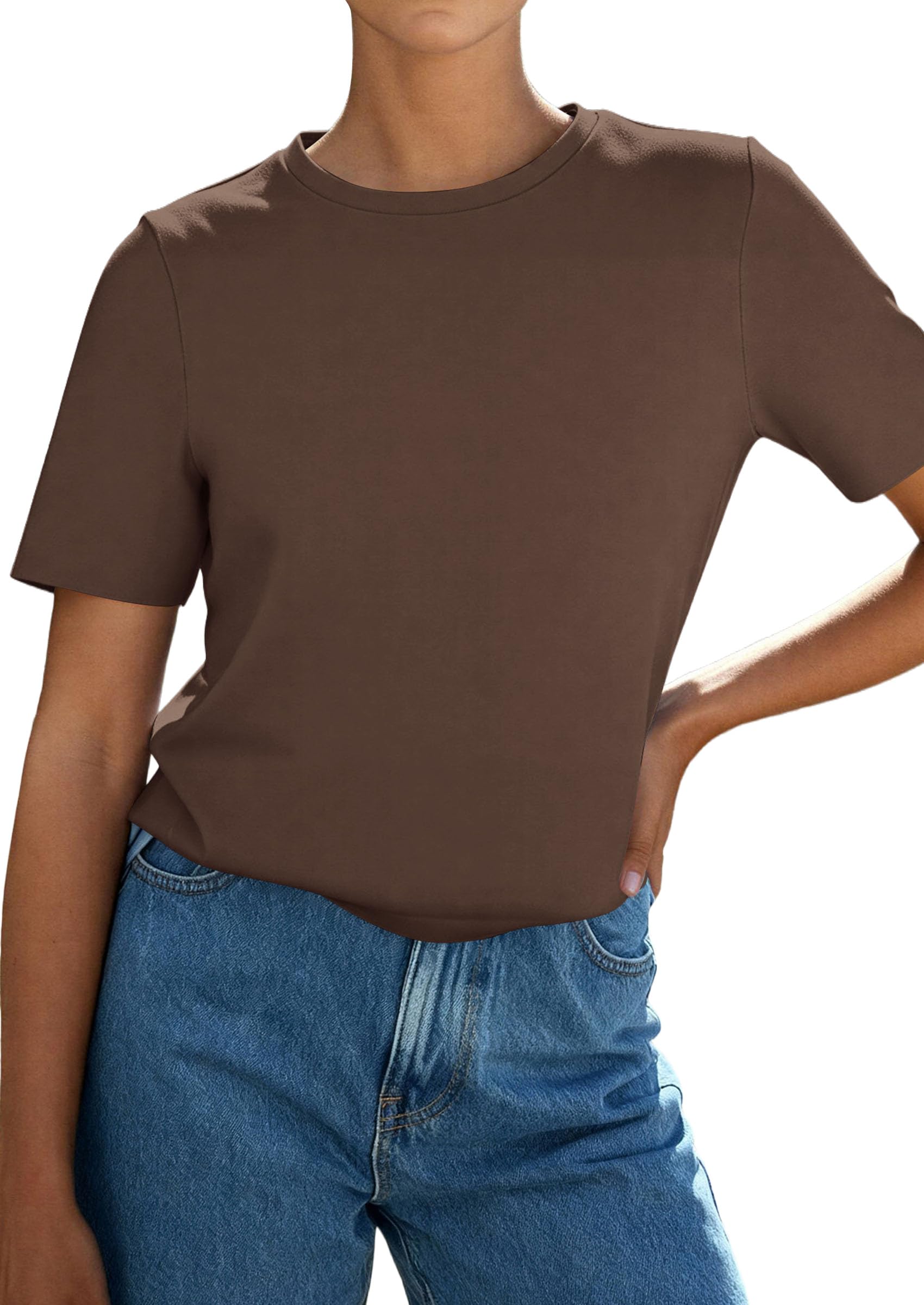 Women's Short Sleeve Cotton Tops Summer Casual T-Shirt 2026