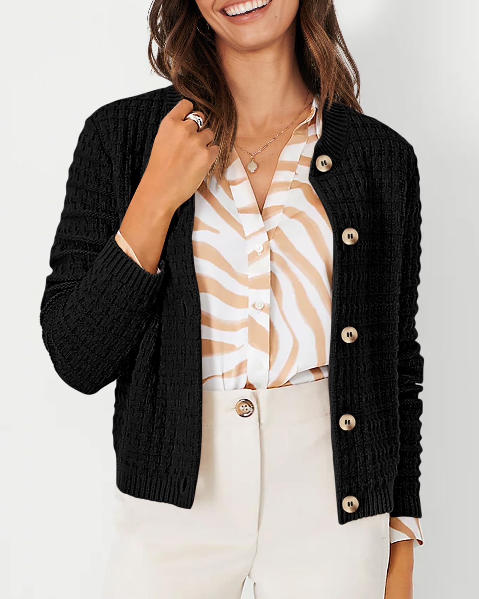 Women's Fall Lightweight Cardigan Sweaters Black