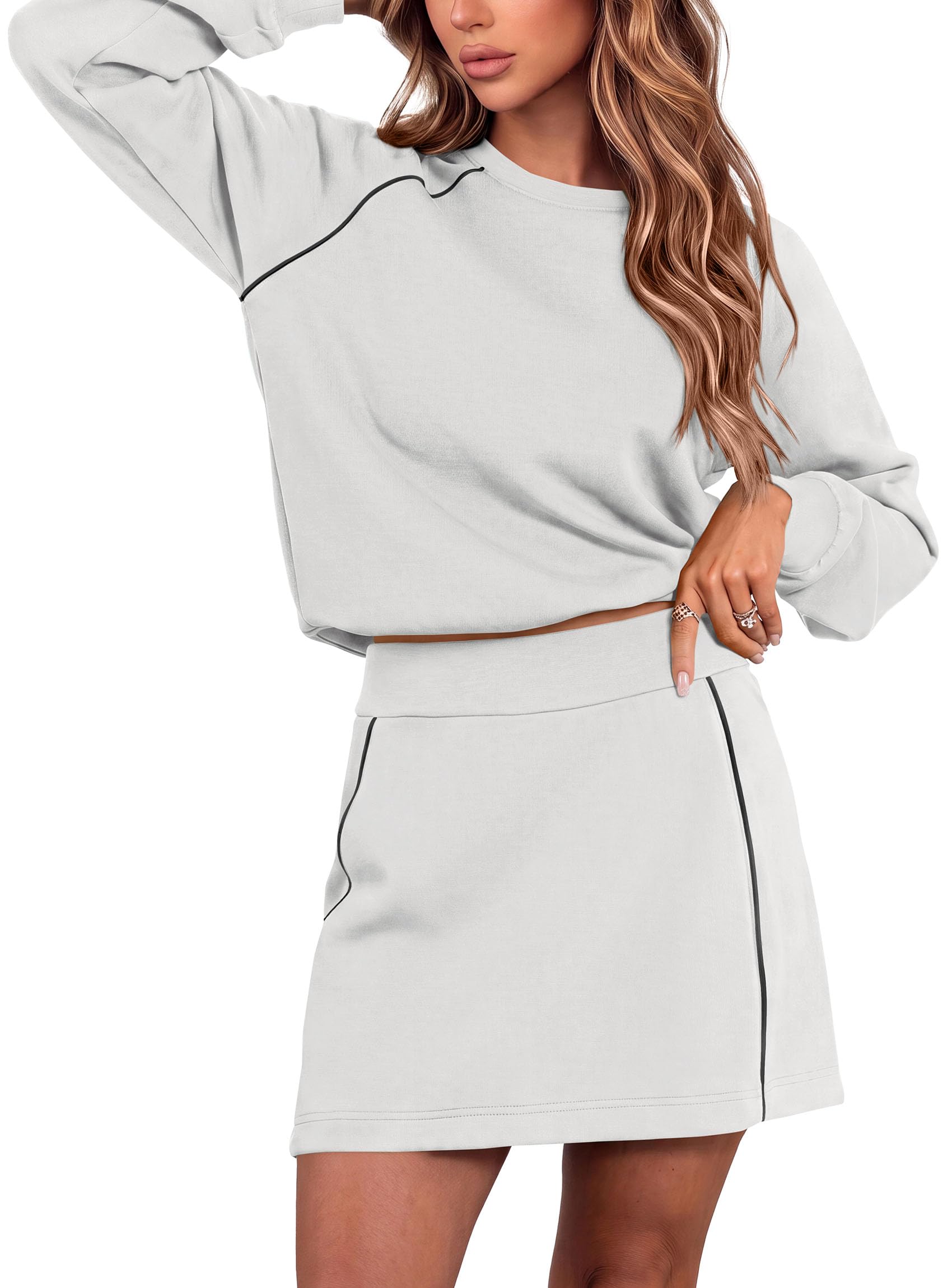 Women's Two Piece Airport Outfits Matching Skirt Sets