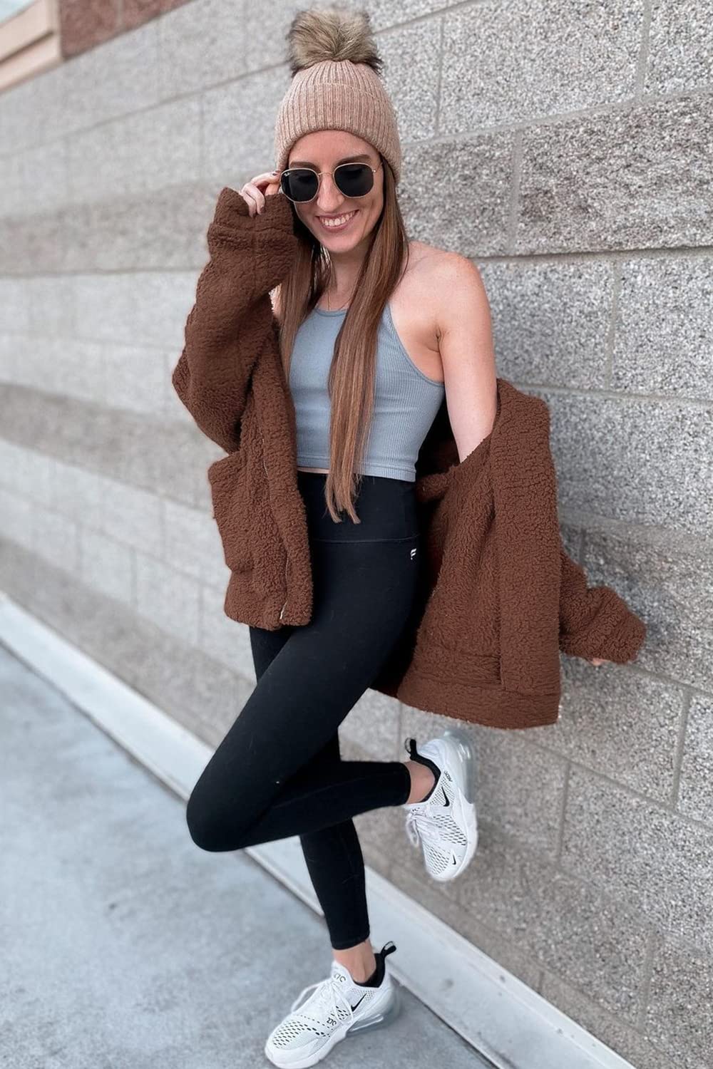 Oversized Sherpa Fleece Jacket Women's Winter Coats Outerwear