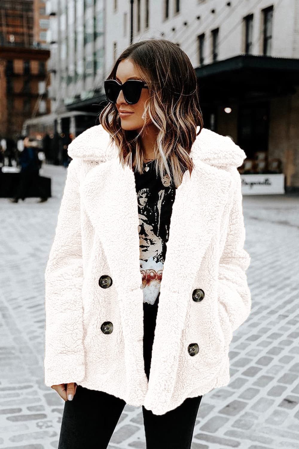 Oversized Sherpa Fleece Jacket Women's Winter Coats Outerwear