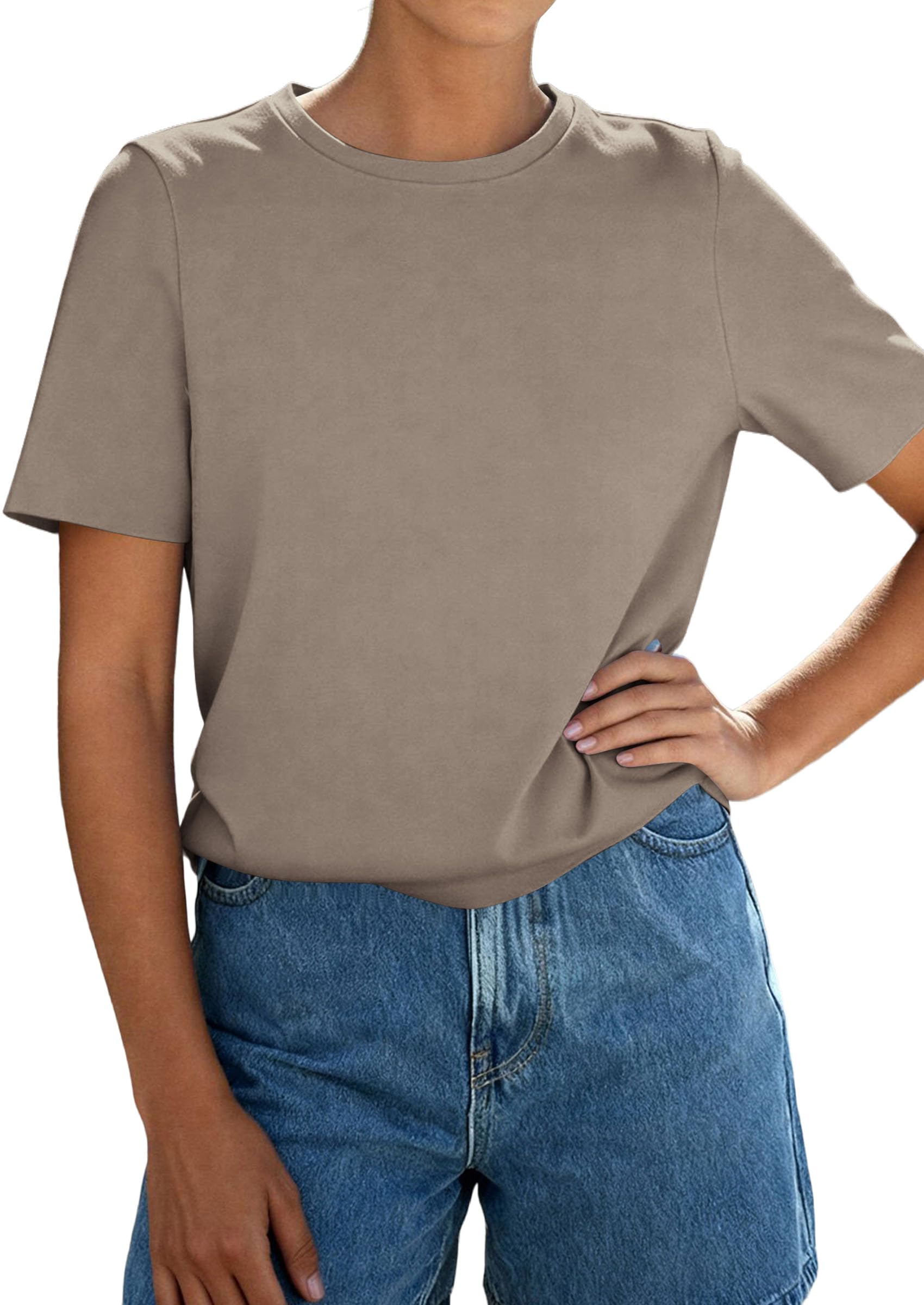 Women's Short Sleeve Cotton Tops Summer Casual T-Shirt 2026
