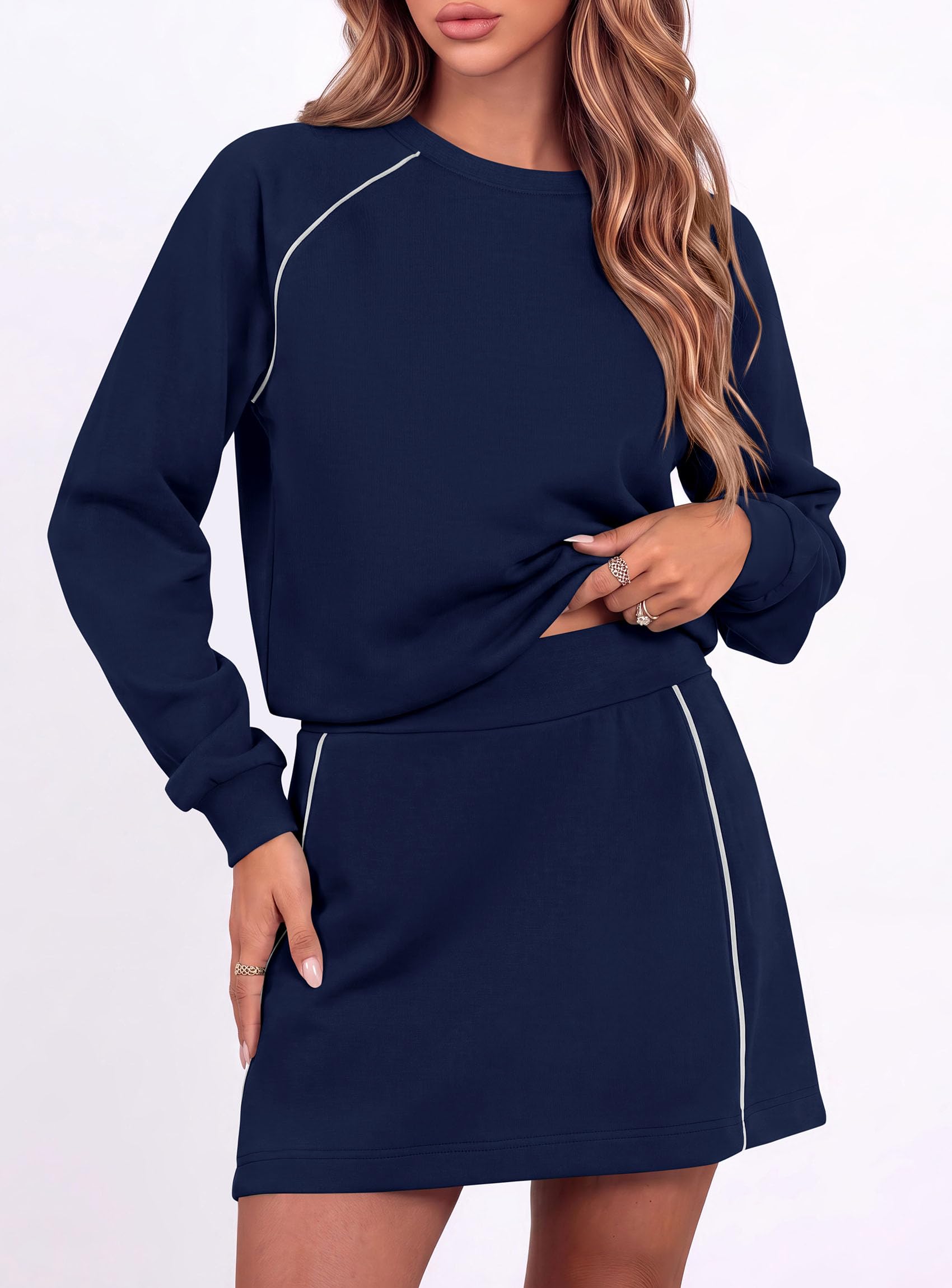 Women's Two Piece Airport Outfits Matching Skirt Sets