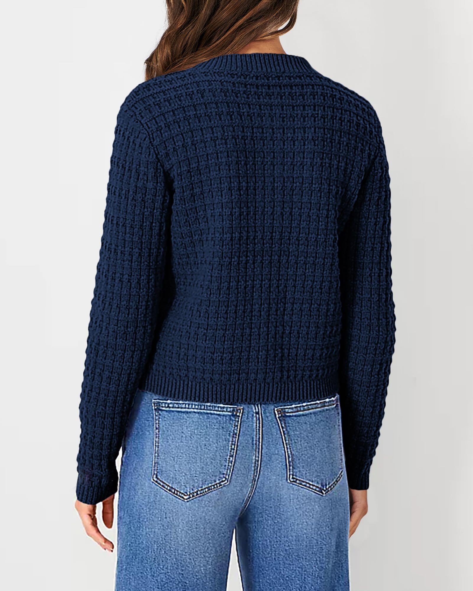 Women's Fall Lightweight Cardigan Sweaters Dark Blue