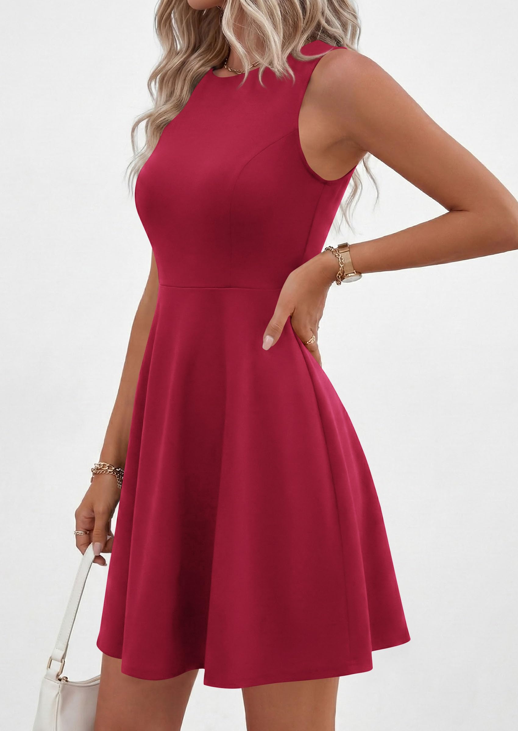 A Line Cocktail Dresses for Women Elegant, Burgundy,S