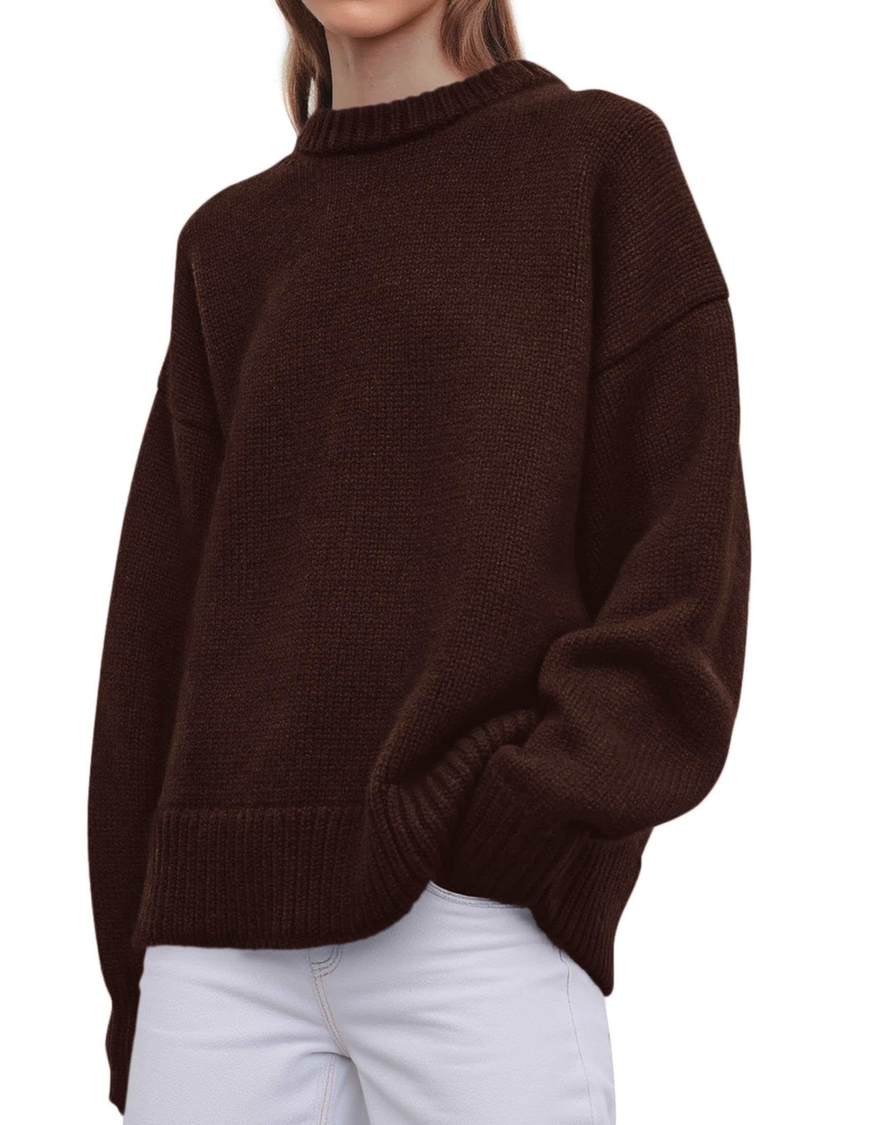 Casual Rollneck Sweater Womens Fall Fashion 2026 Dark Brown,S