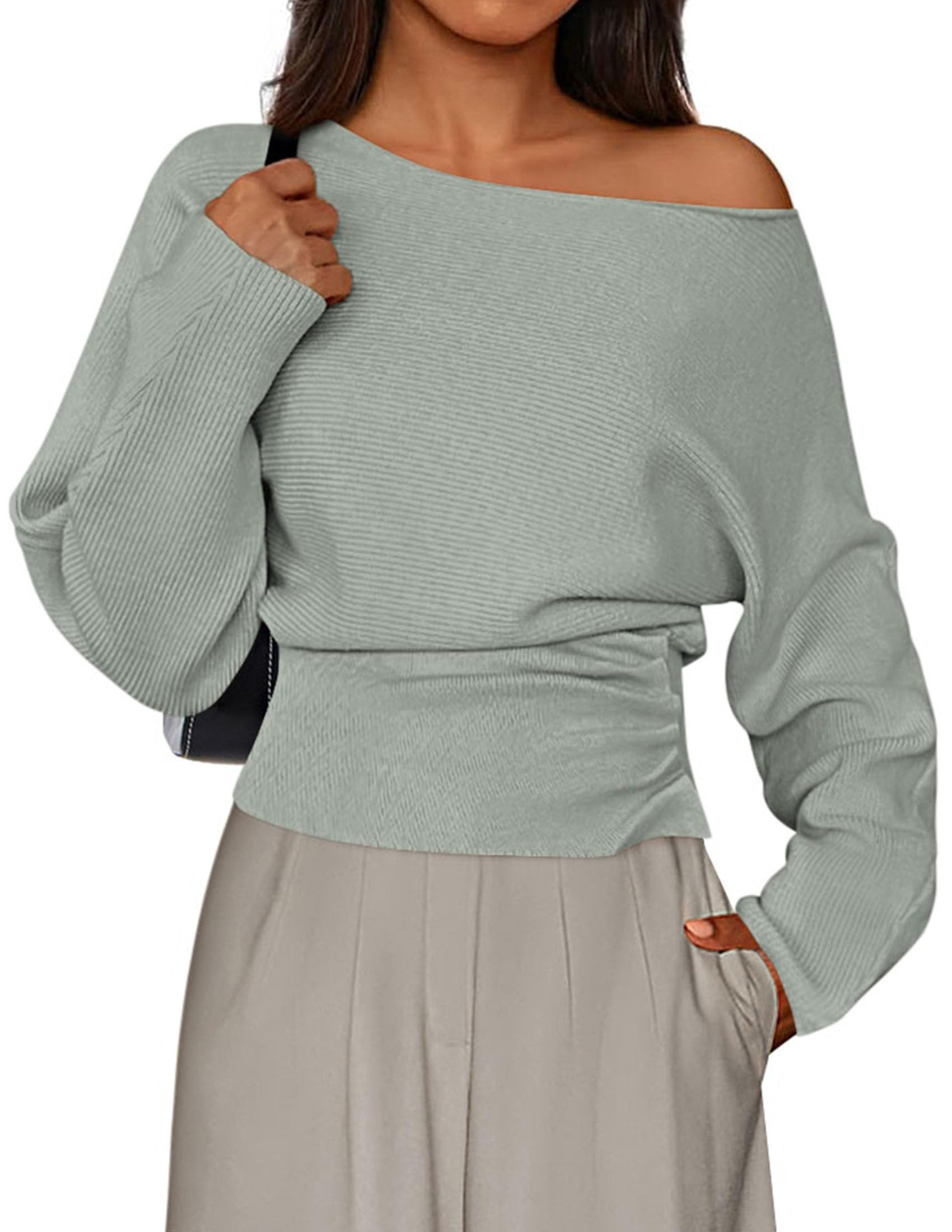 Women's Off the Shoulder Sweater Trendy Fall Going Out Tops