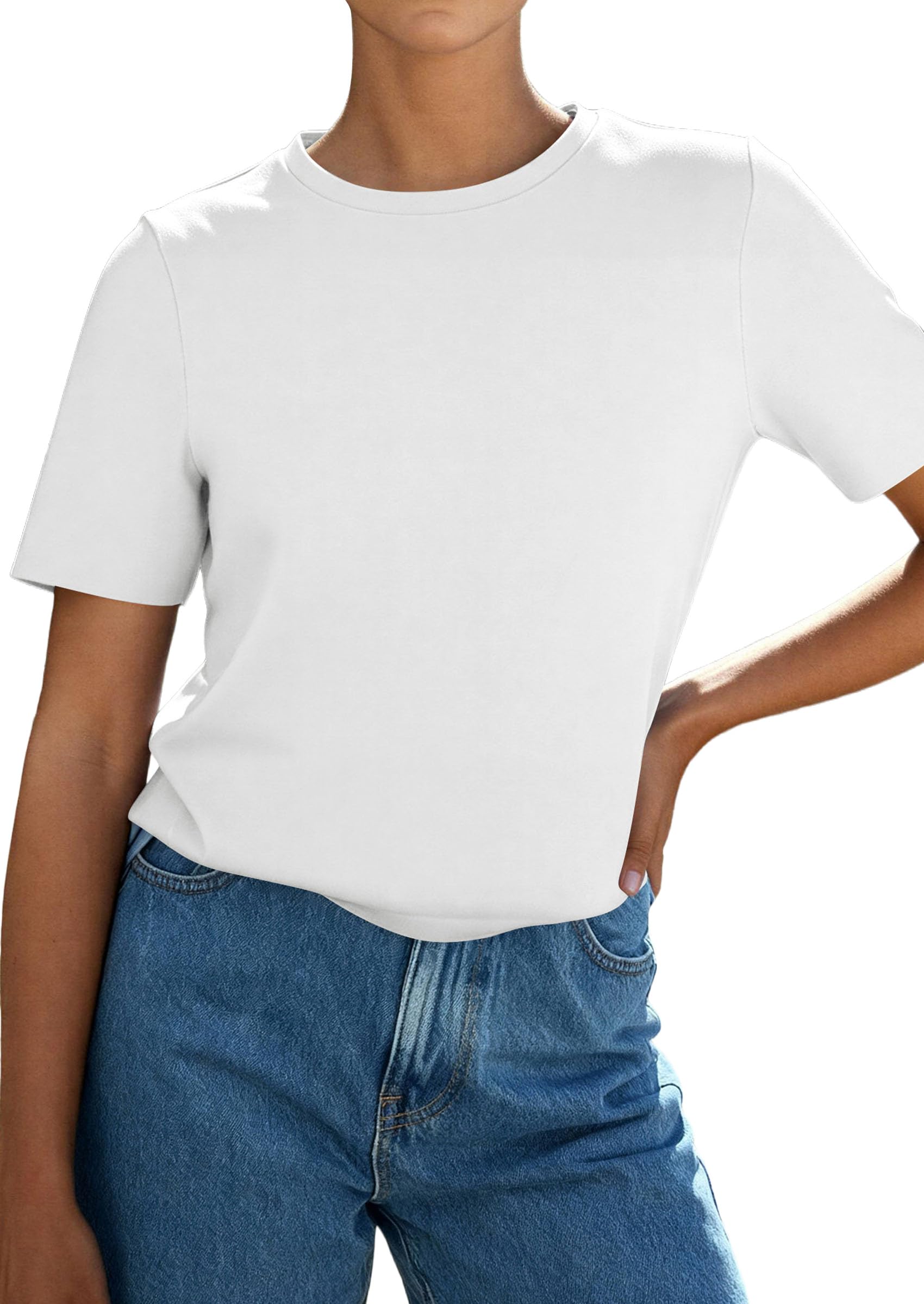 Women's Short Sleeve Cotton Tops Summer Casual T-Shirt 2026